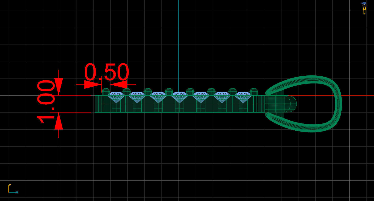 Alphabet Latin with gems F 3D print model_54