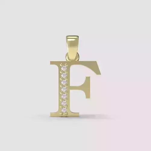 Alphabet Latin with gems F 3D print model