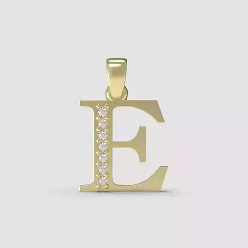 Alphabet Latin with gems E 3D print model