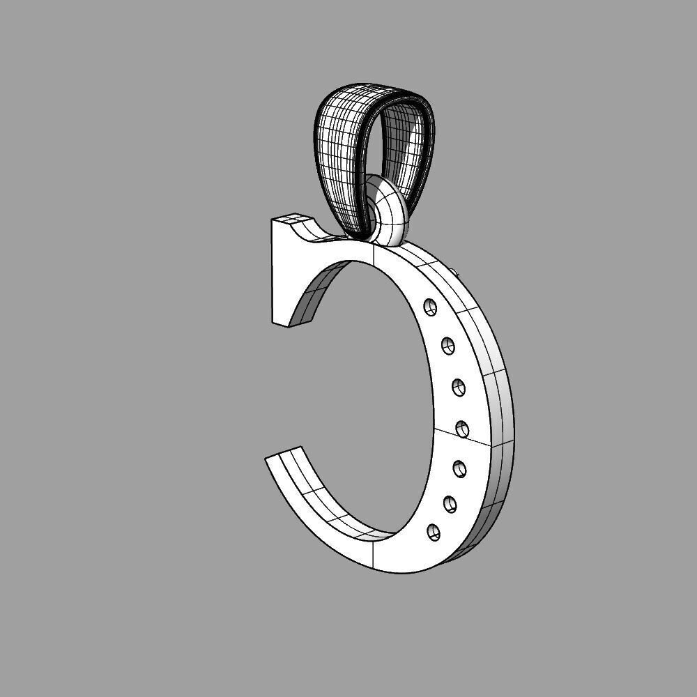 Alphabet Latin with gems C 3D print model_45