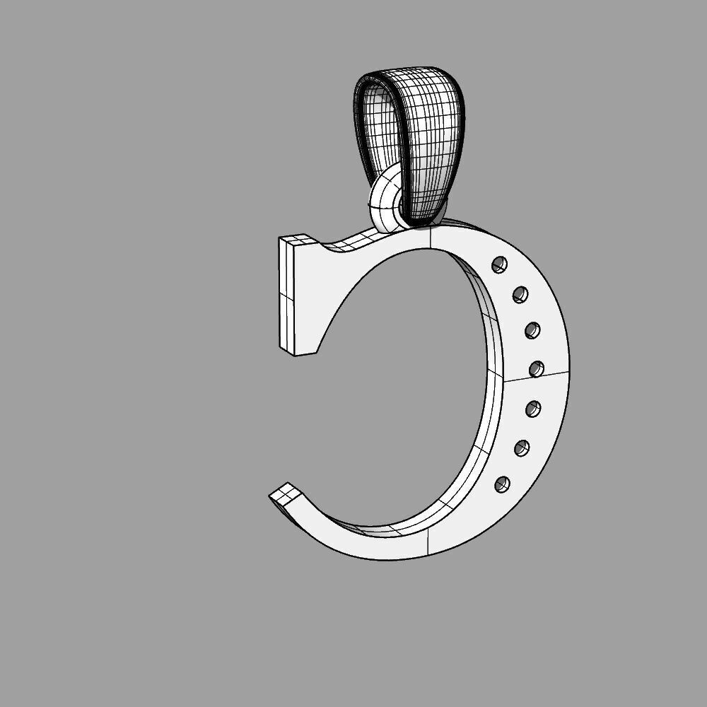 Alphabet Latin with gems C 3D print model_42