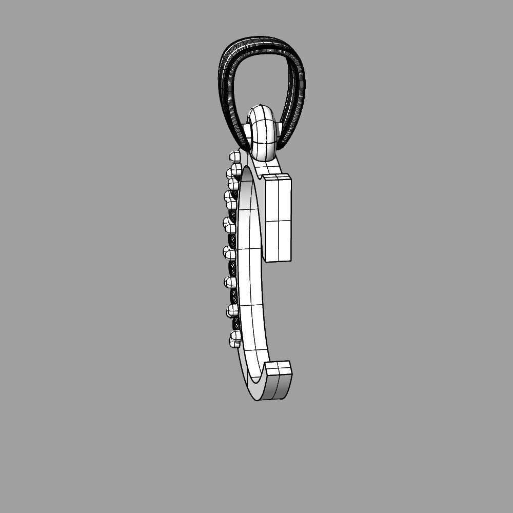 Alphabet Latin with gems C 3D print model_38