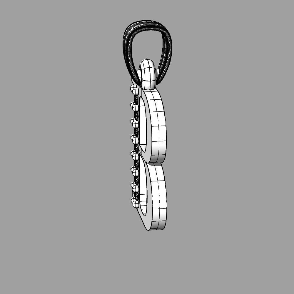 Alphabet Latin with gems B 3D print model_37