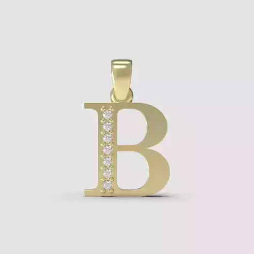 Alphabet Latin with gems B 3D print model