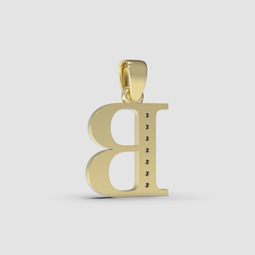 Alphabet Latin with gems B 3D print model_17