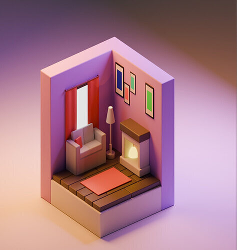 Main zzalla Low-poly 3D model