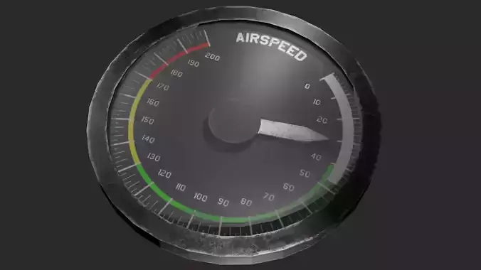 Simple airspeed guage Low-poly 3D model