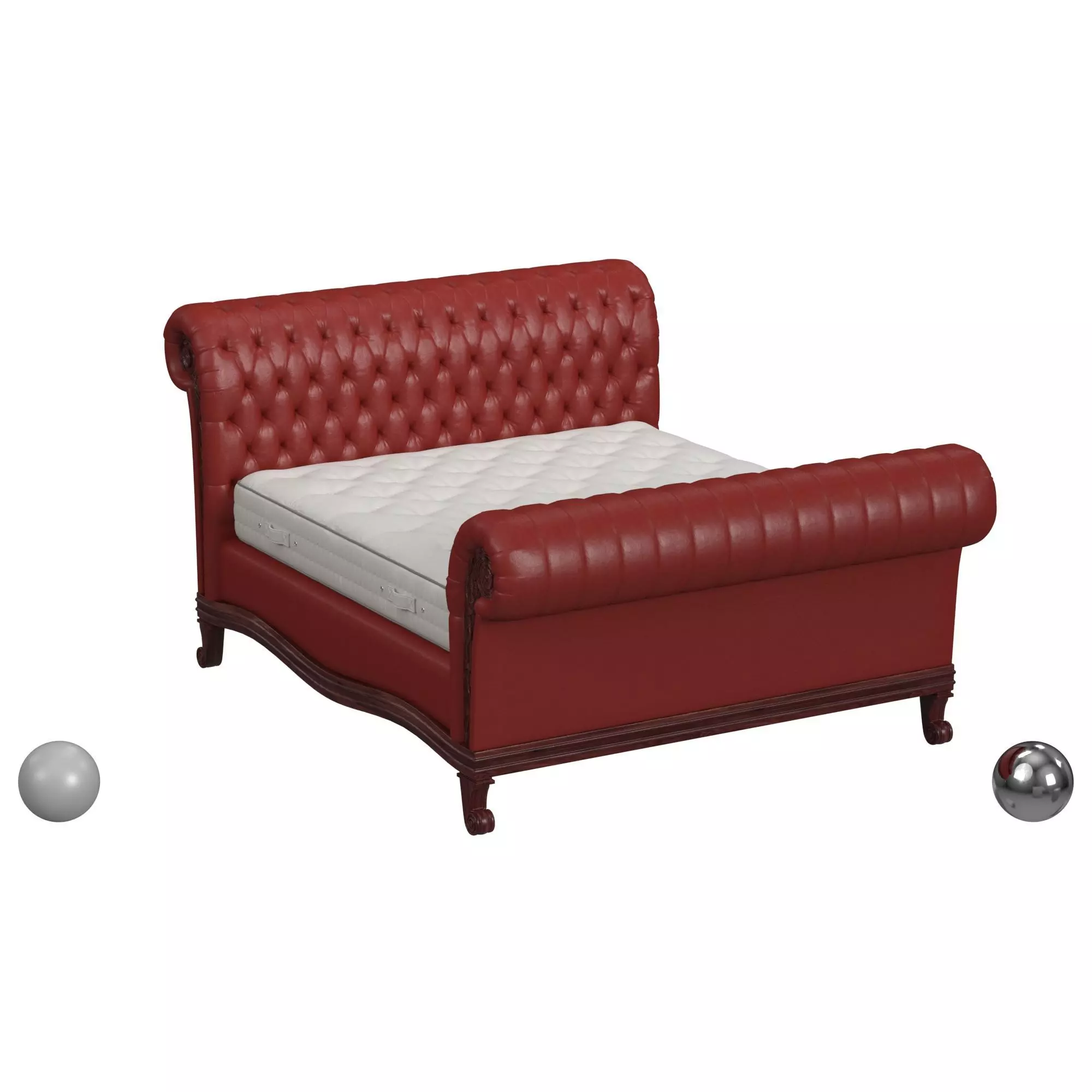 Bonaparte Deep Buttoned Bed 3D model_0