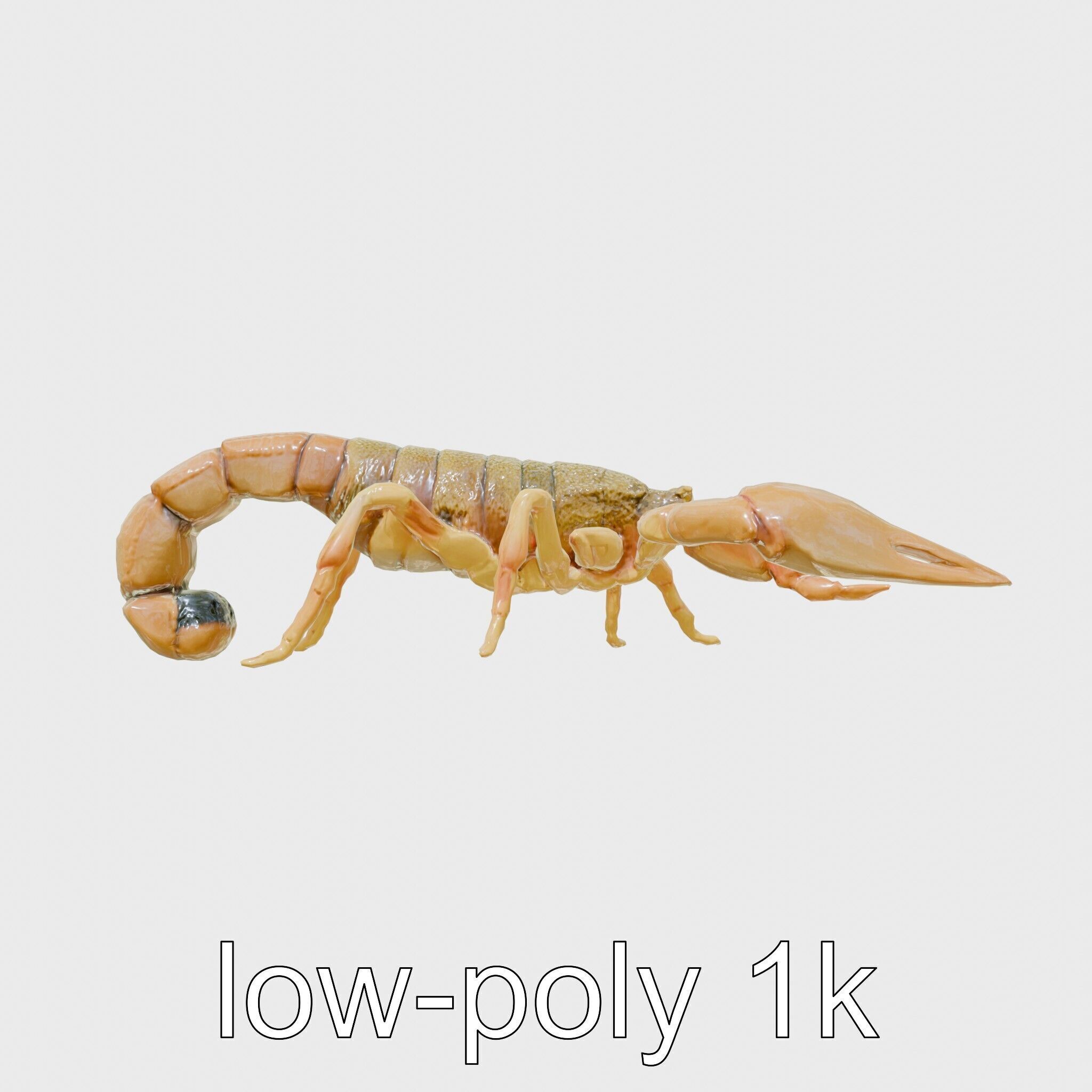 Desert Scorpion Guardian with Energetic Tail and Radar Eyes Low-poly 3D model_13