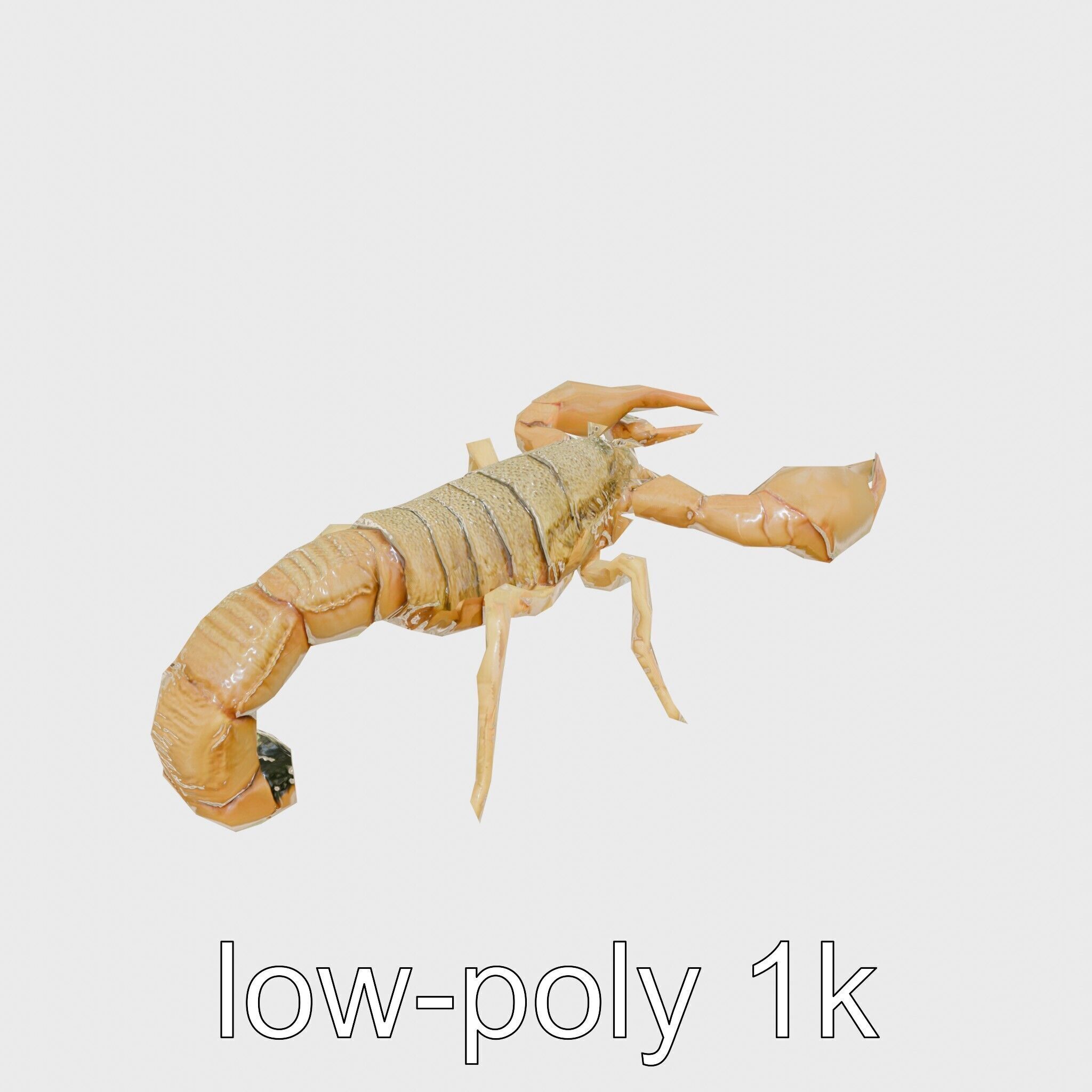Desert Scorpion Guardian with Energetic Tail and Radar Eyes Low-poly 3D model_10