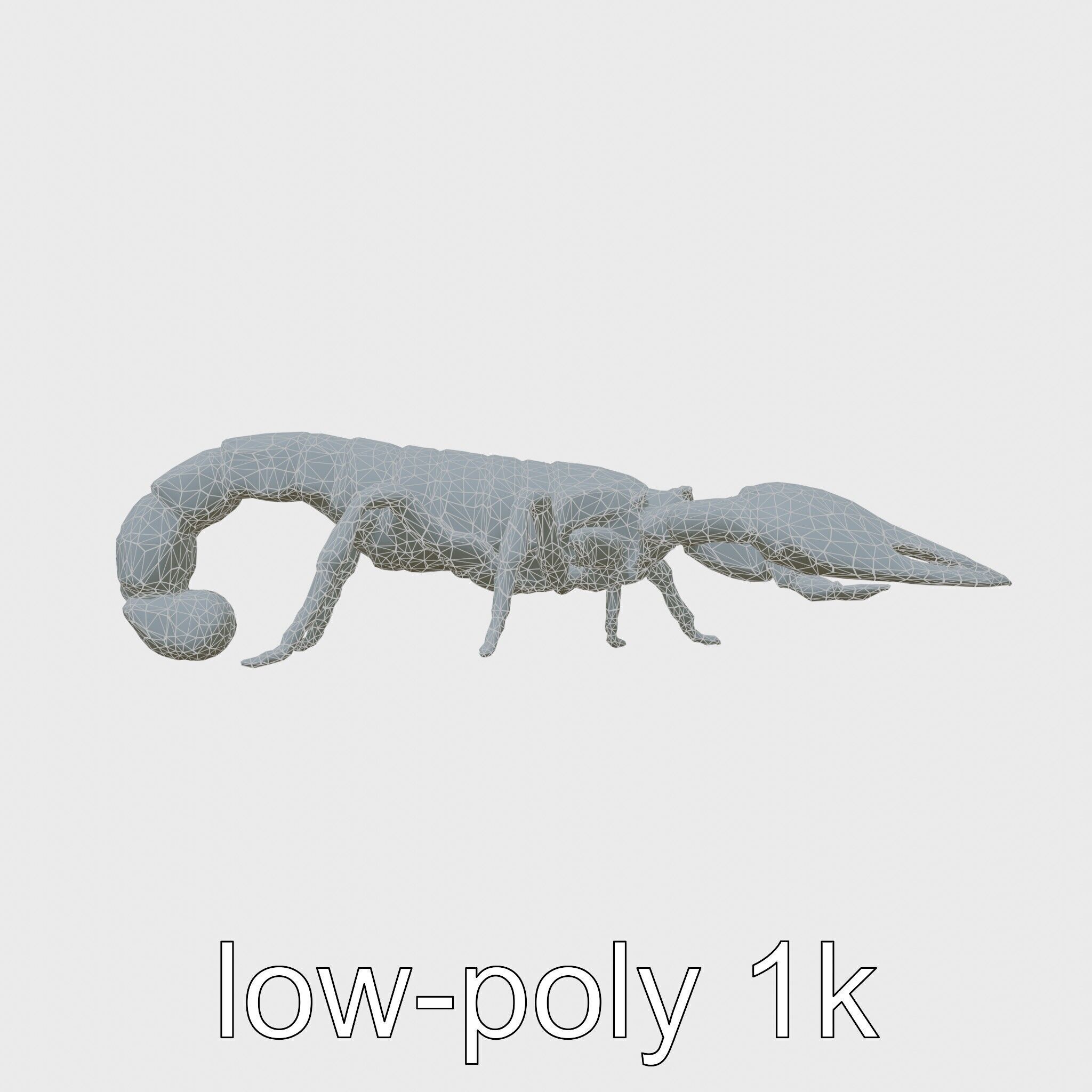 Desert Scorpion Guardian with Energetic Tail and Radar Eyes Low-poly 3D model_18