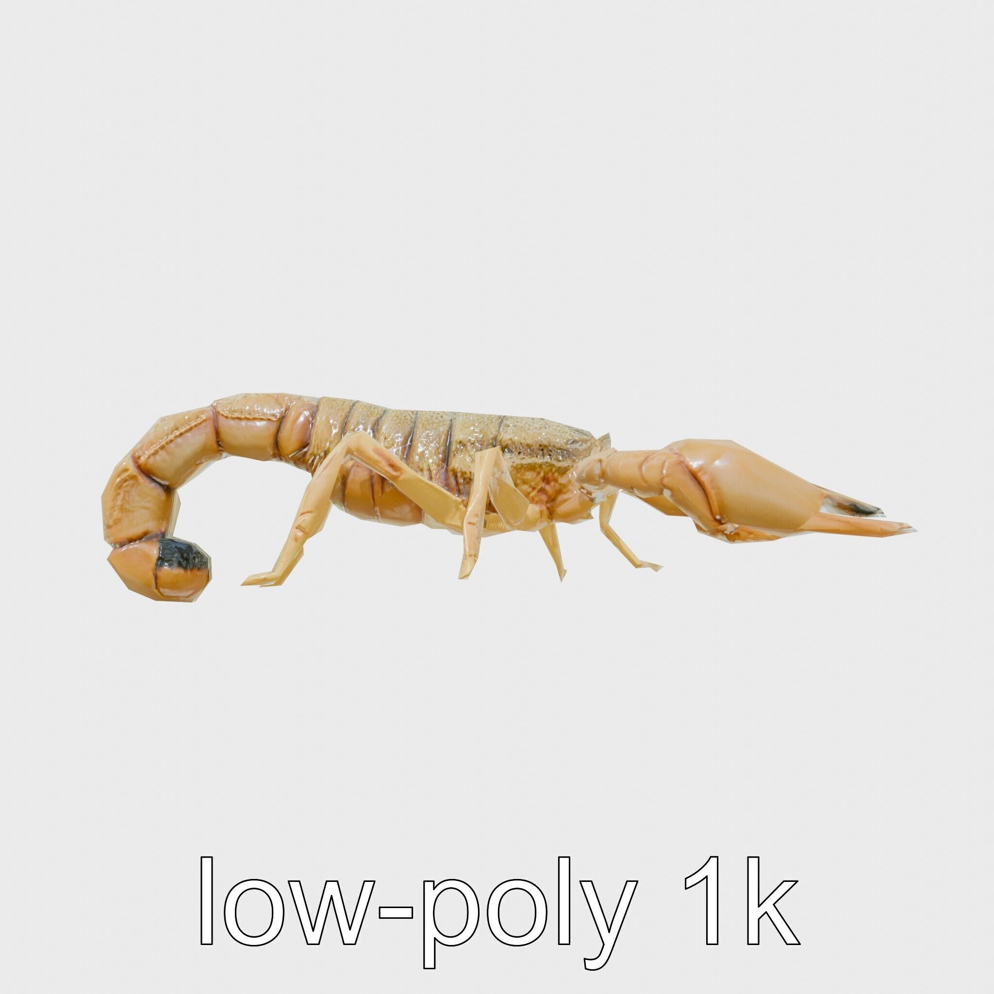Desert Scorpion Guardian with Energetic Tail and Radar Eyes Low-poly 3D model_21