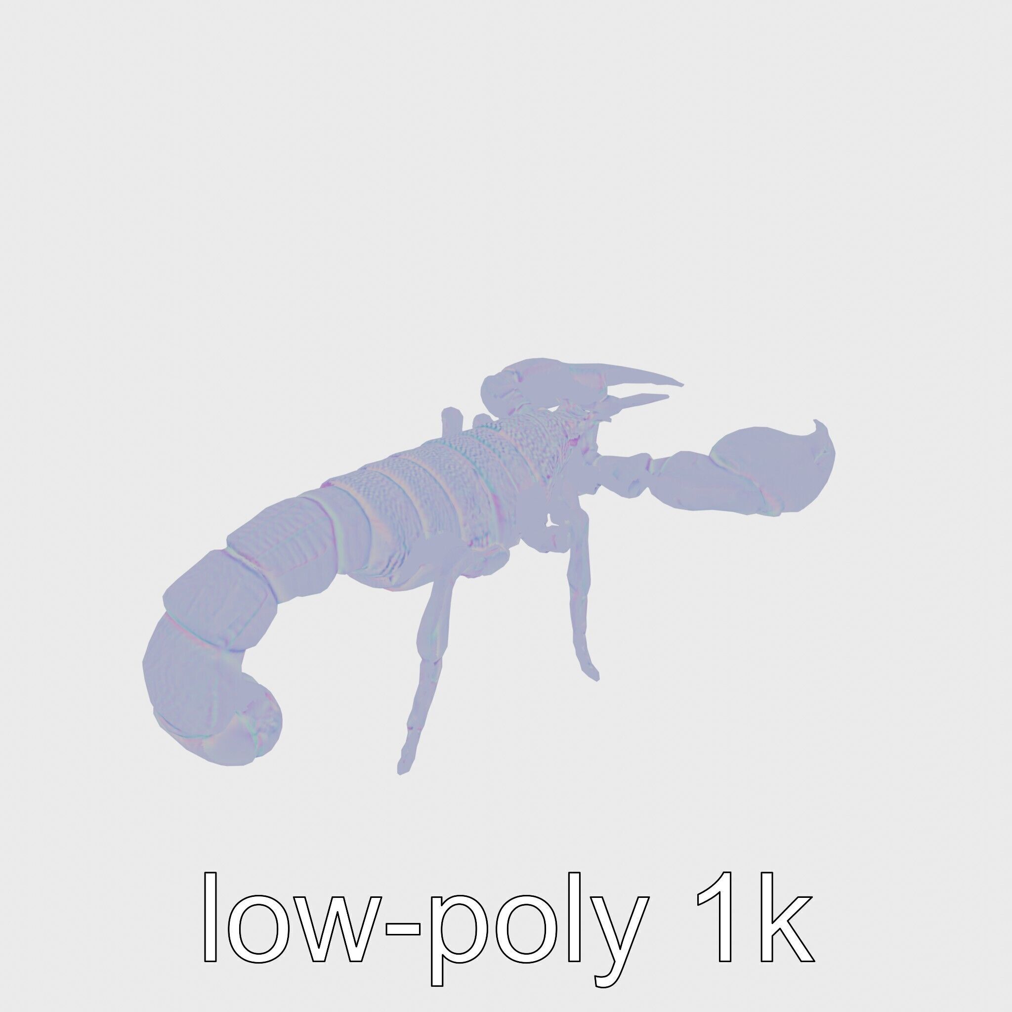 Desert Scorpion Guardian with Energetic Tail and Radar Eyes Low-poly 3D model_11