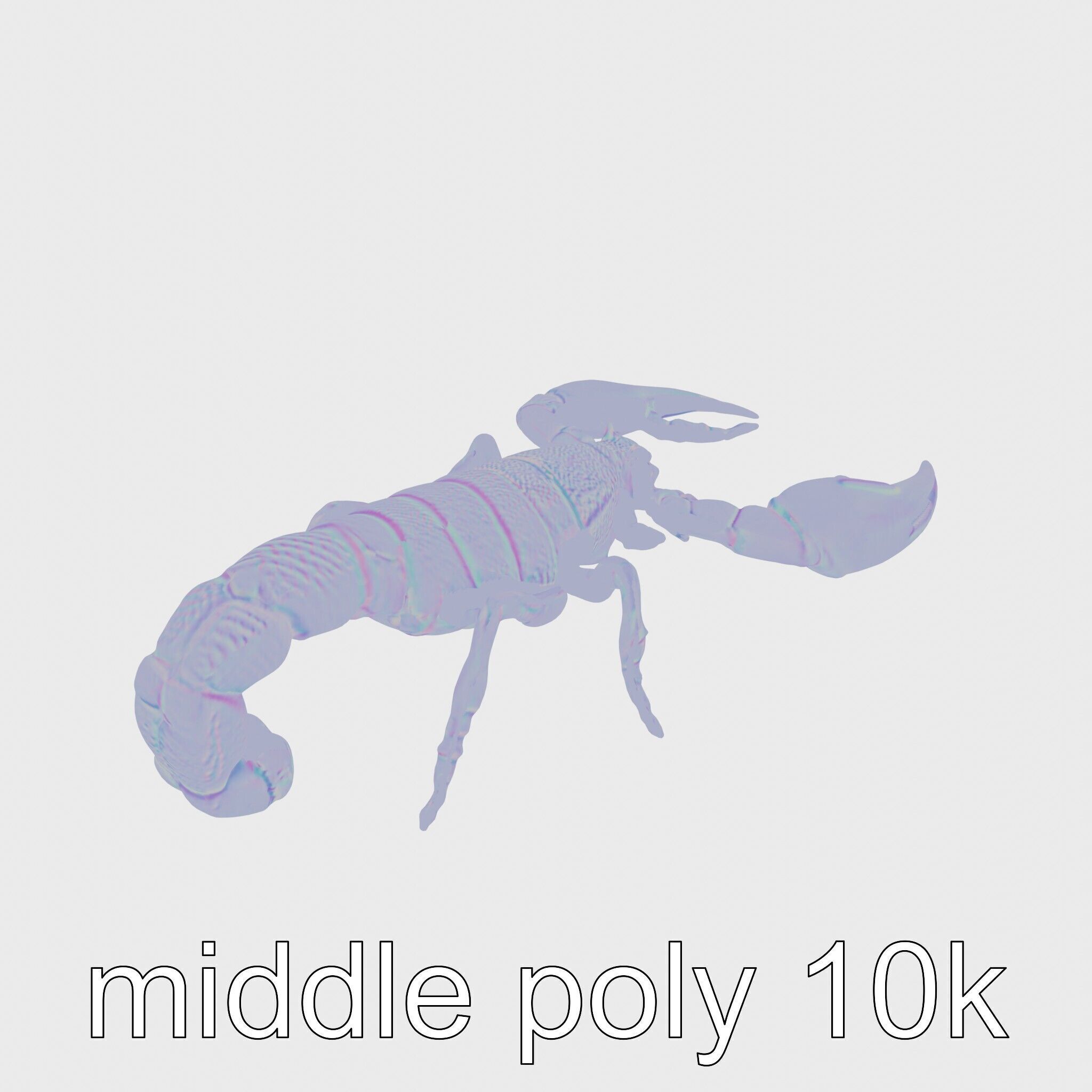 Desert Scorpion Guardian with Energetic Tail and Radar Eyes Low-poly 3D model_23