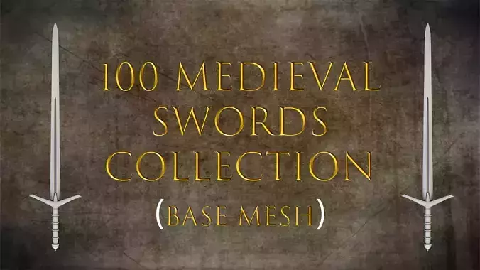 100 Medieval Swords Collection Base Mesh