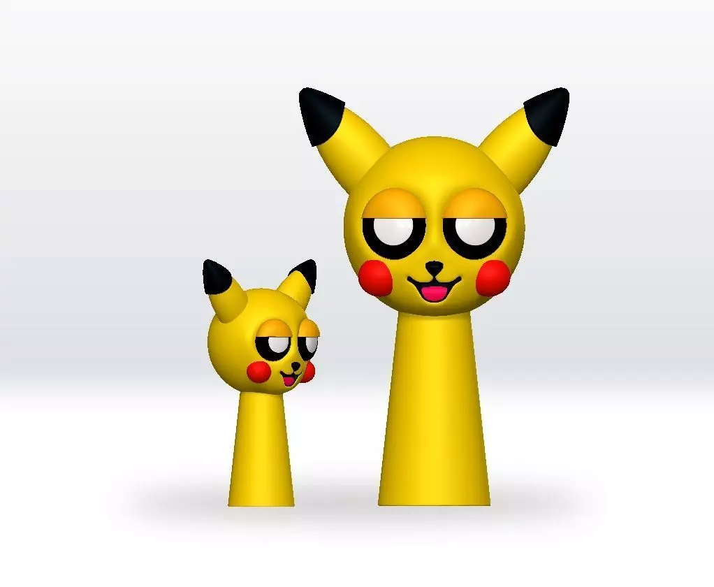 Sprunki Pokemon pikachu STL 3D Character Fanart 3D print model