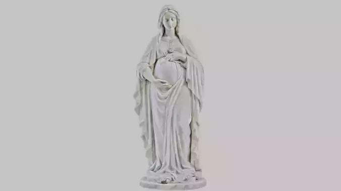 Renaissance Marble Goddess Staure Maria Virgin Mary Low-poly 3D model