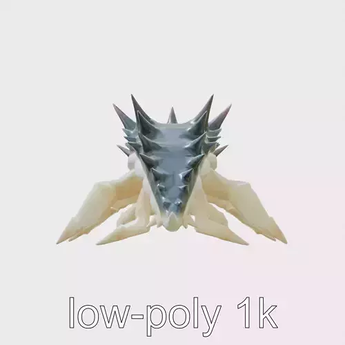 Spiky Gelatinous Monster with Glowing Eyes Low-poly 3D model