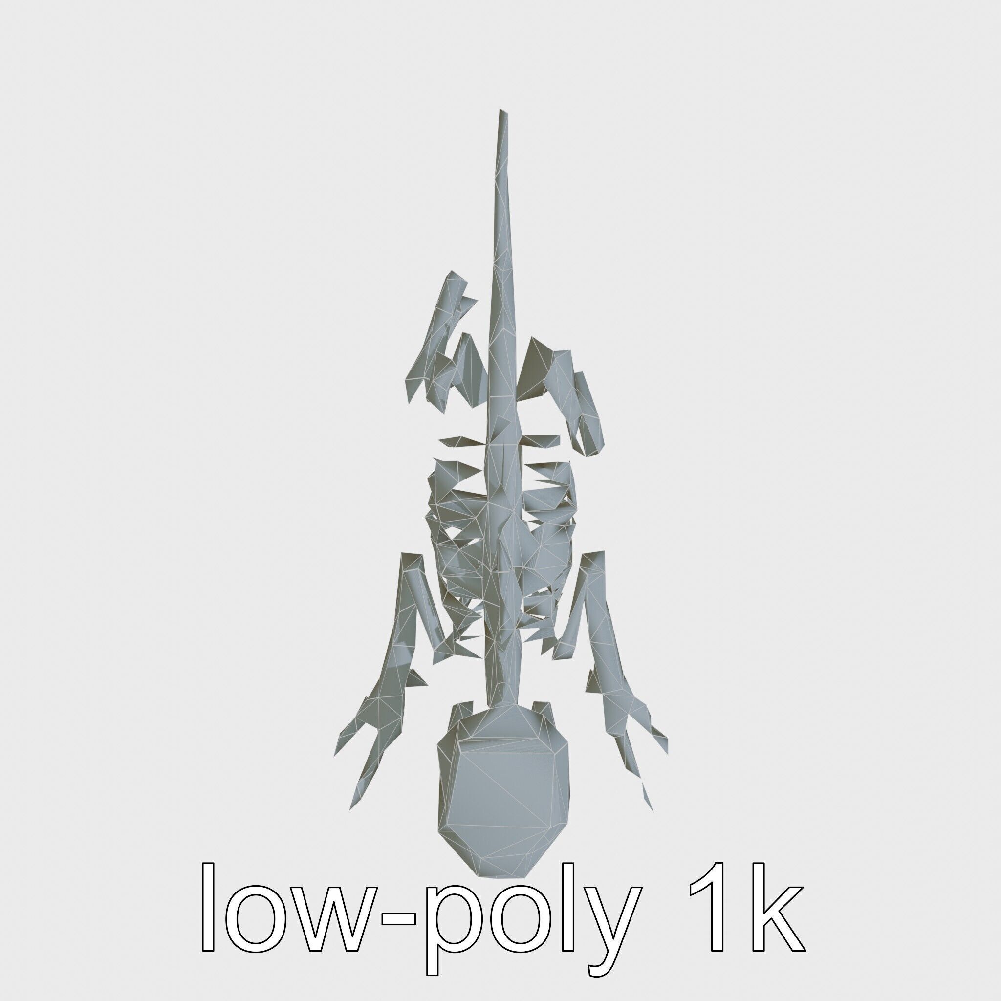 Cybernetic Dinosaur Skeleton with Laser Eyes Low-poly 3D model_27