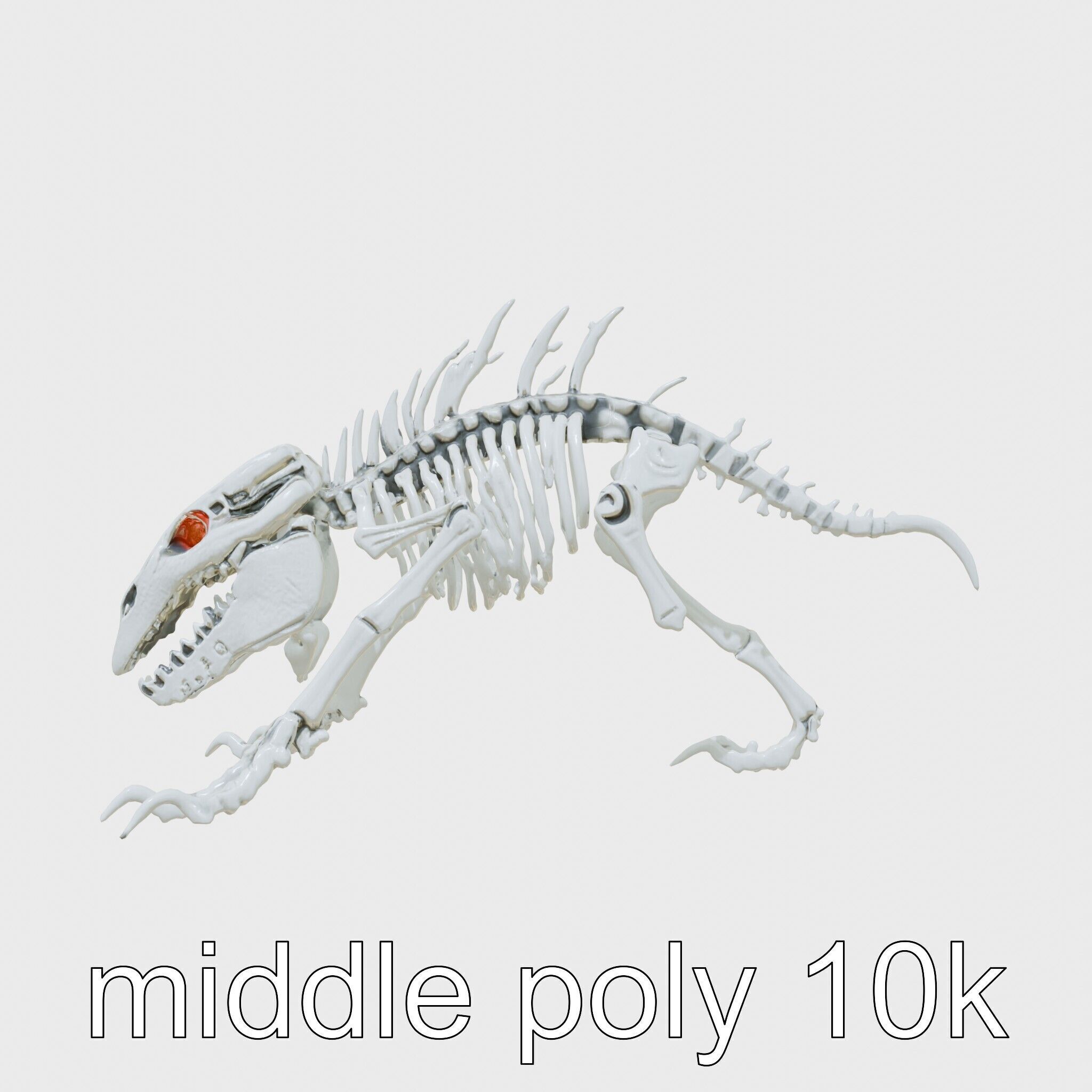 Cybernetic Dinosaur Skeleton with Laser Eyes Low-poly 3D model_21