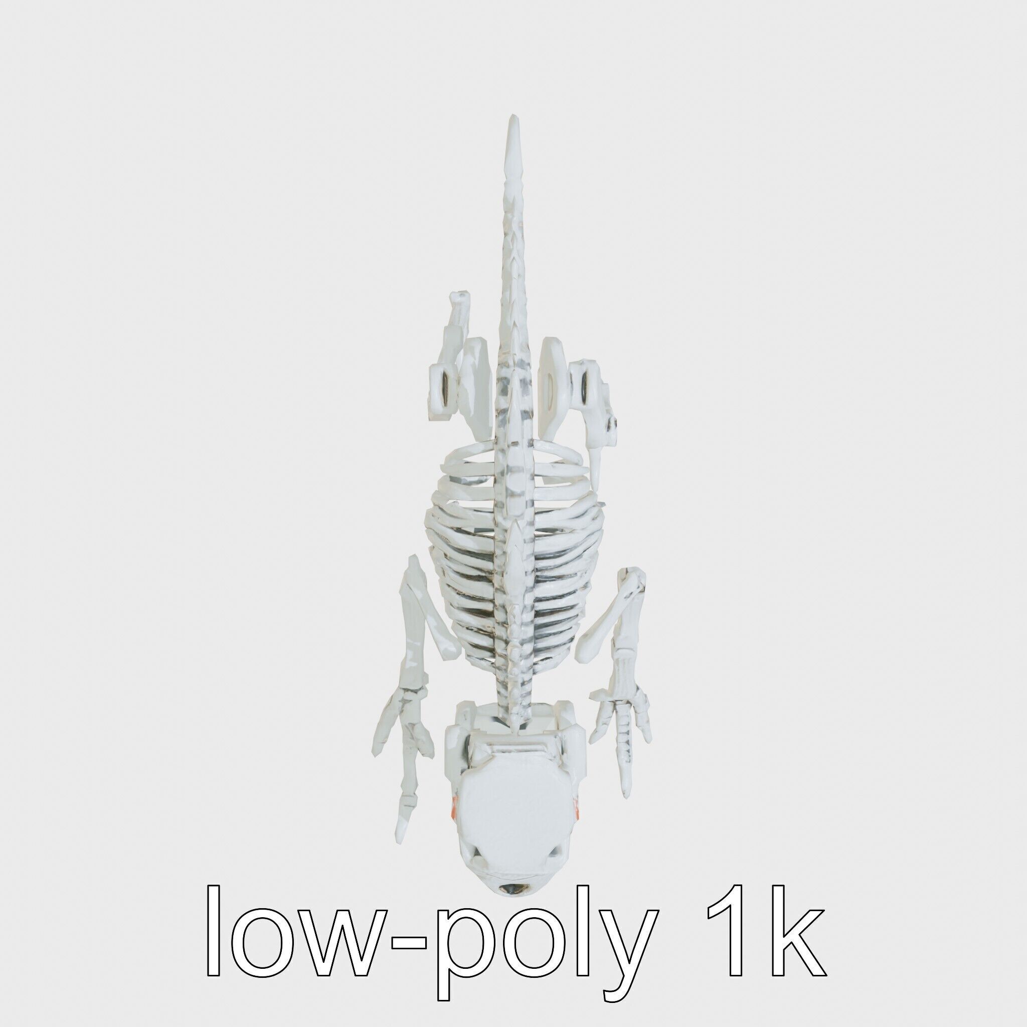 Cybernetic Dinosaur Skeleton with Laser Eyes Low-poly 3D model_14