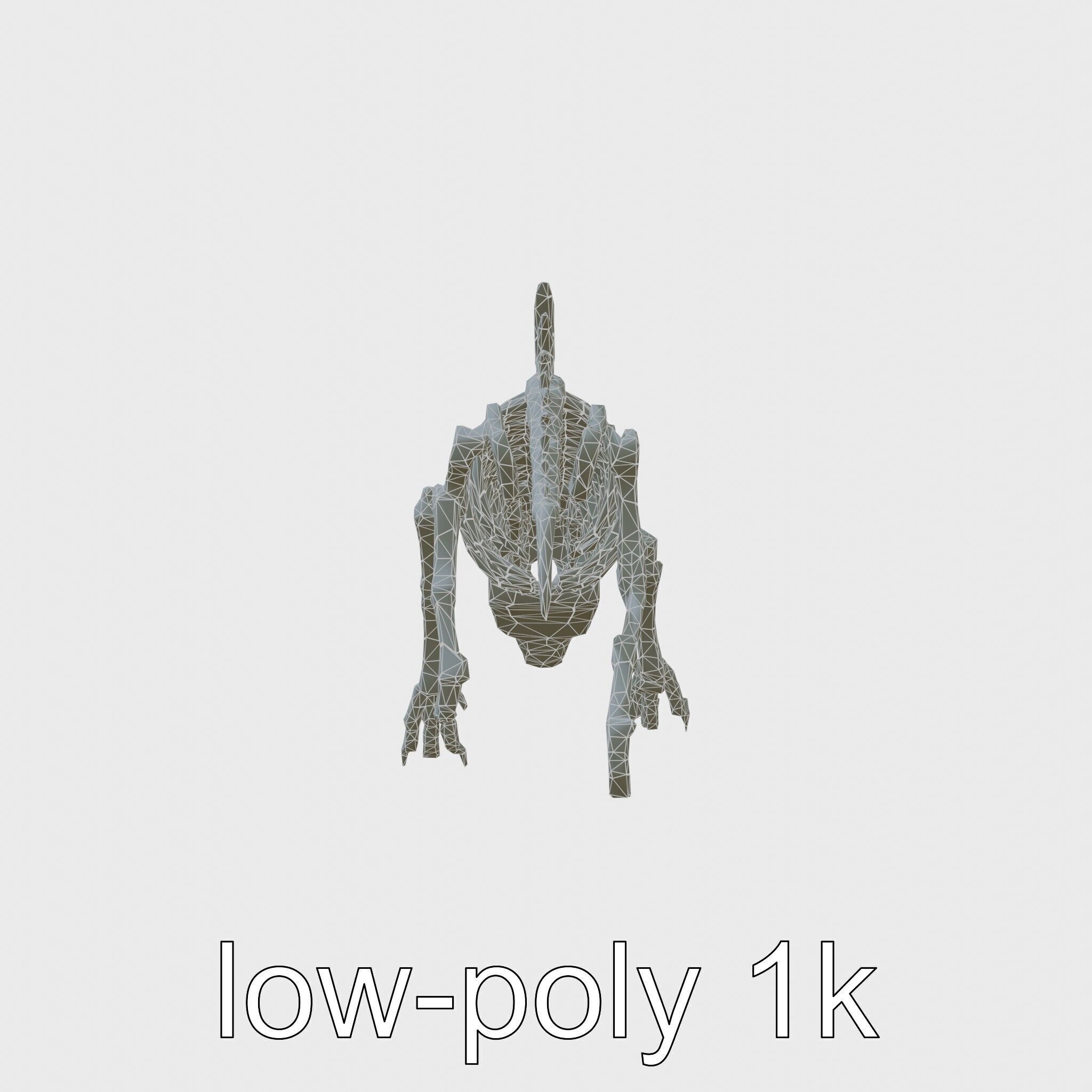 Cybernetic Dinosaur Skeleton with Laser Eyes Low-poly 3D model_6