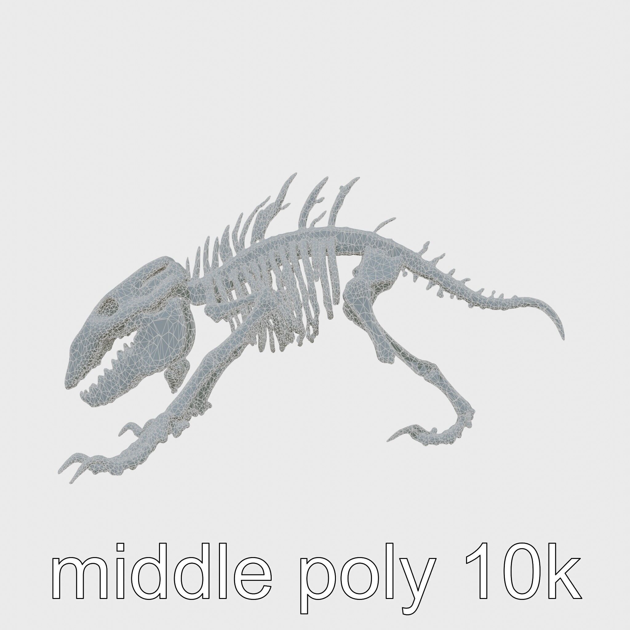 Cybernetic Dinosaur Skeleton with Laser Eyes Low-poly 3D model_23