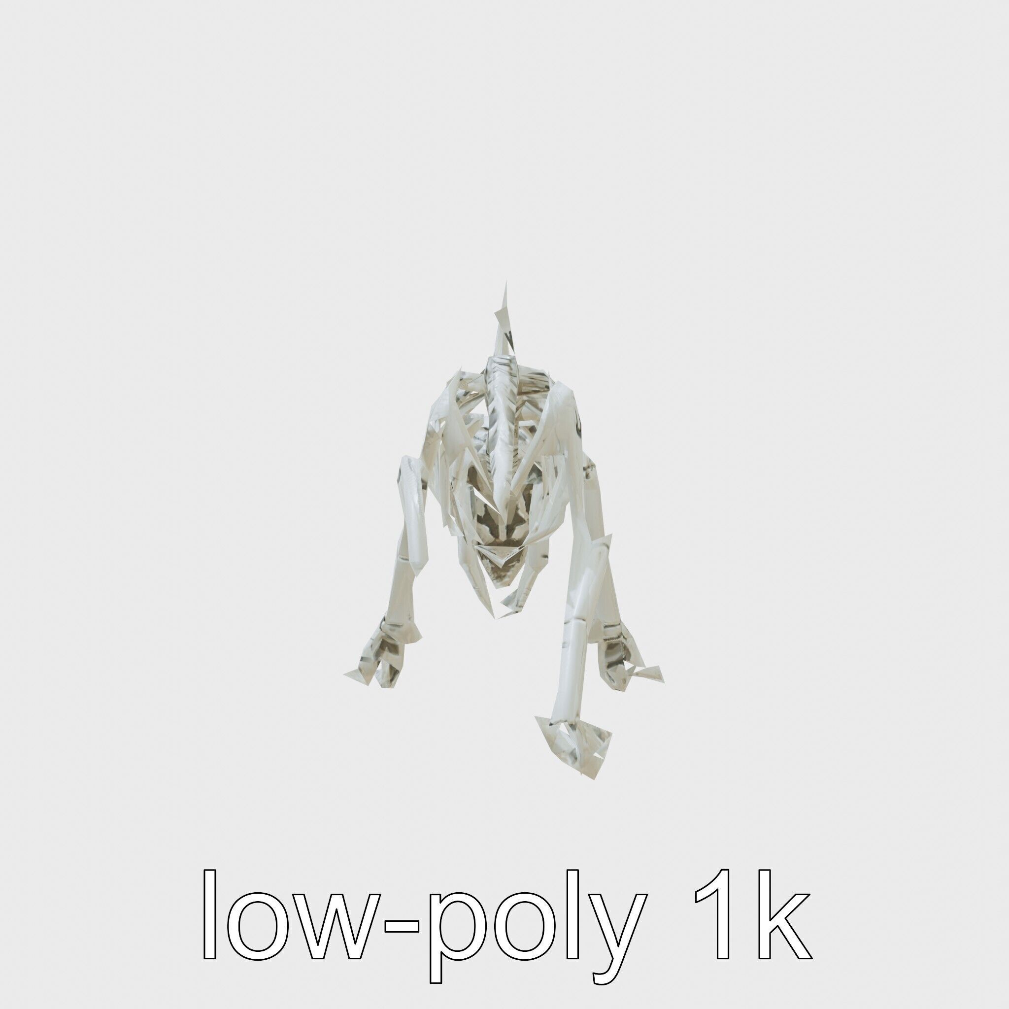 Cybernetic Dinosaur Skeleton with Laser Eyes Low-poly 3D model_4