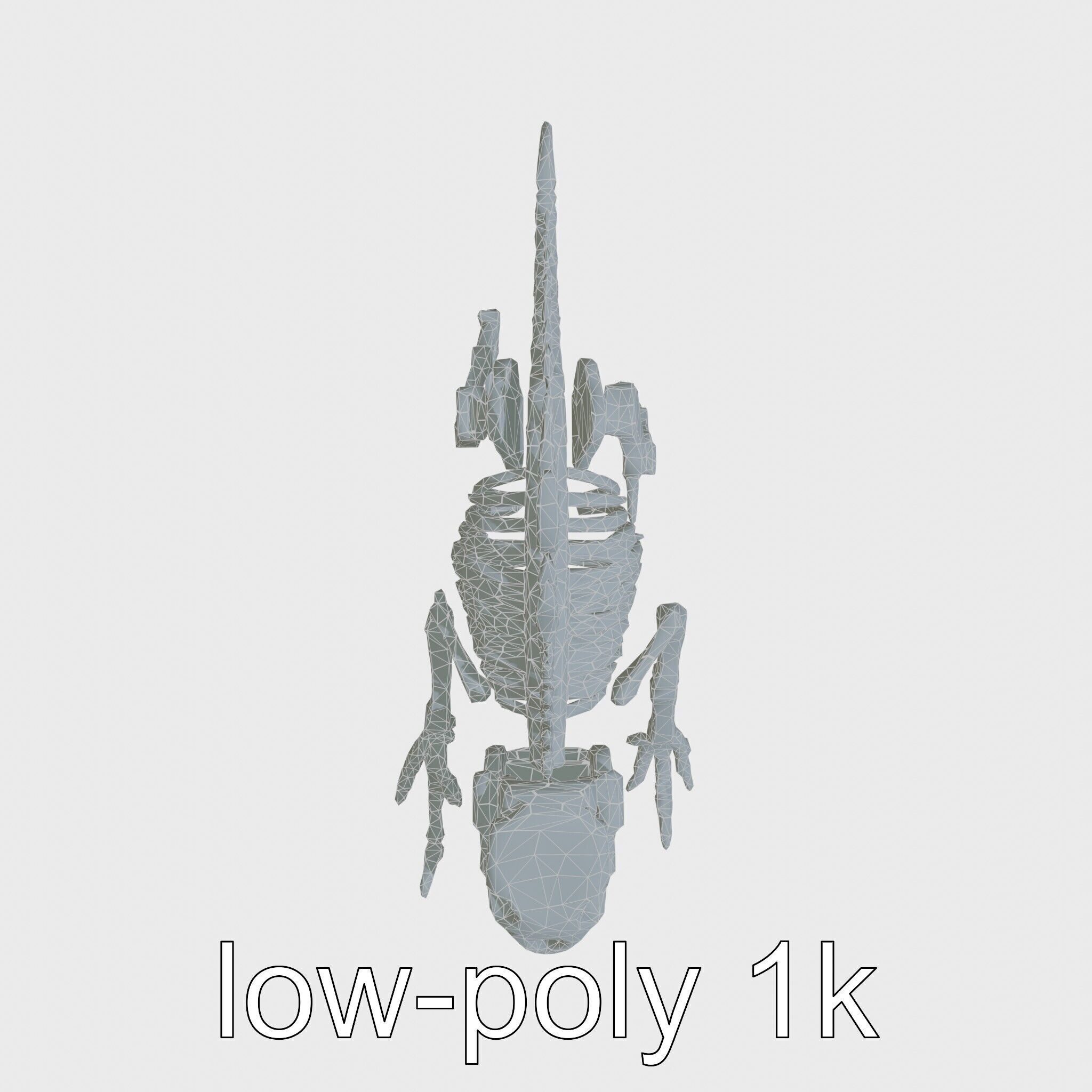 Cybernetic Dinosaur Skeleton with Laser Eyes Low-poly 3D model_15