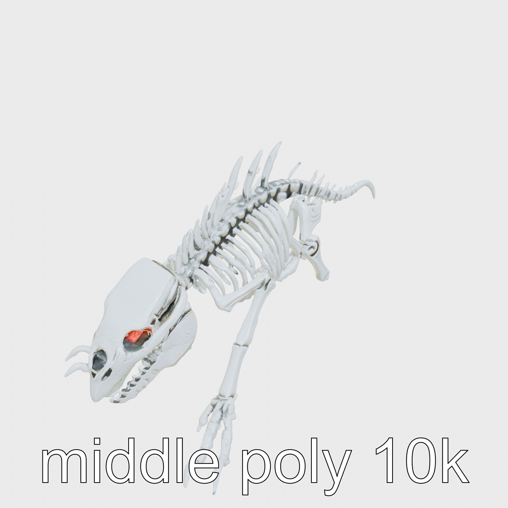 Cybernetic Dinosaur Skeleton with Laser Eyes Low-poly 3D model_8