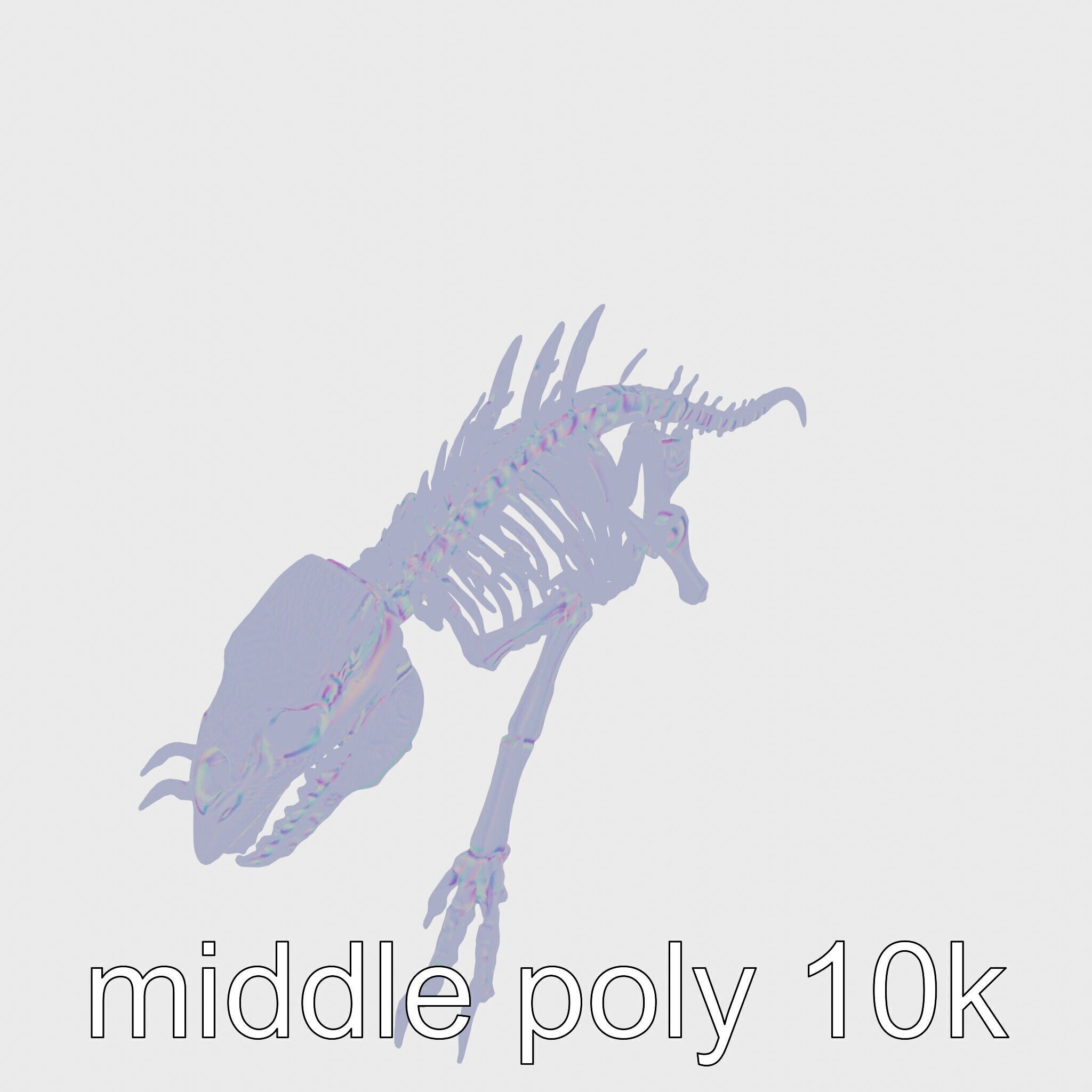Cybernetic Dinosaur Skeleton with Laser Eyes Low-poly 3D model_12