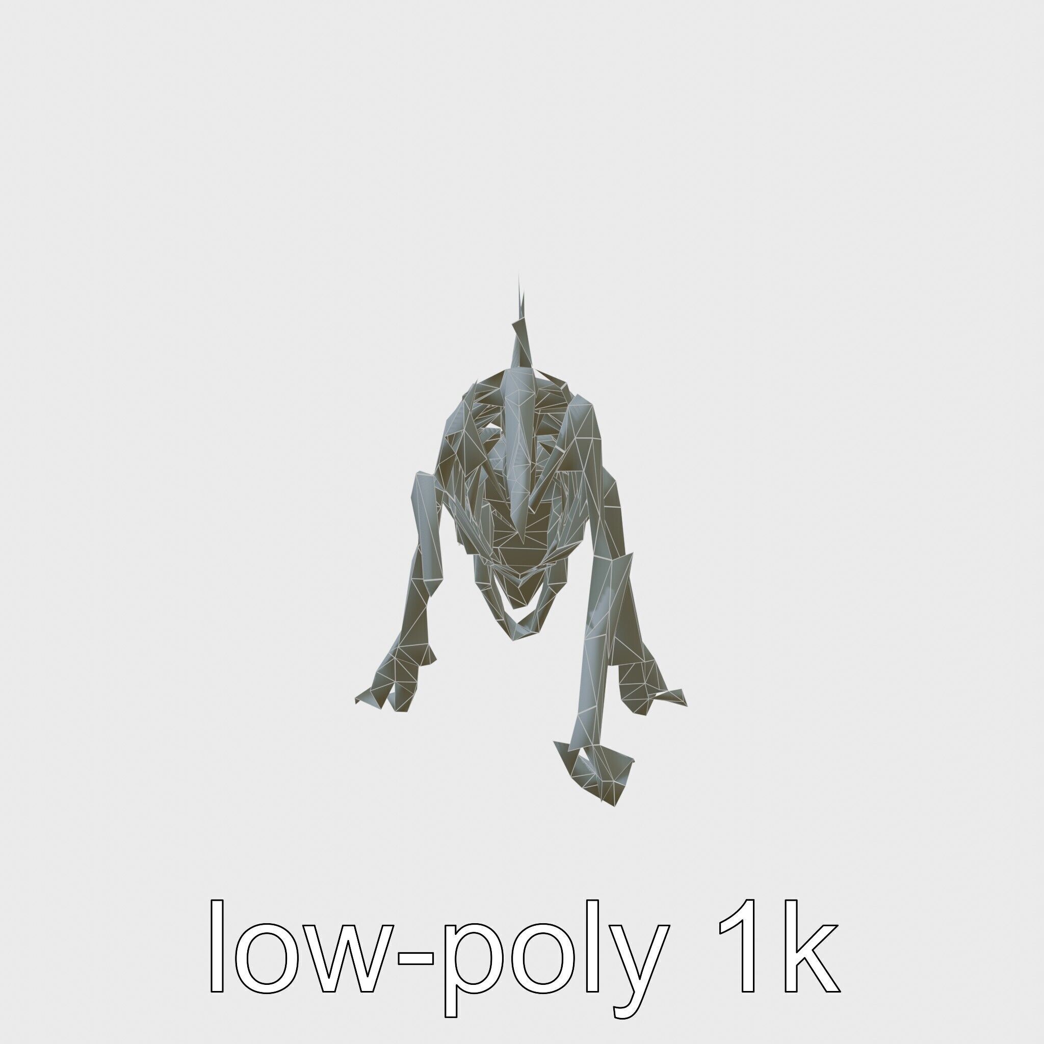 Cybernetic Dinosaur Skeleton with Laser Eyes Low-poly 3D model_7