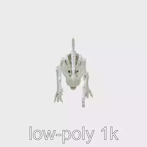 Cybernetic Dinosaur Skeleton with Laser Eyes Low-poly 3D model
