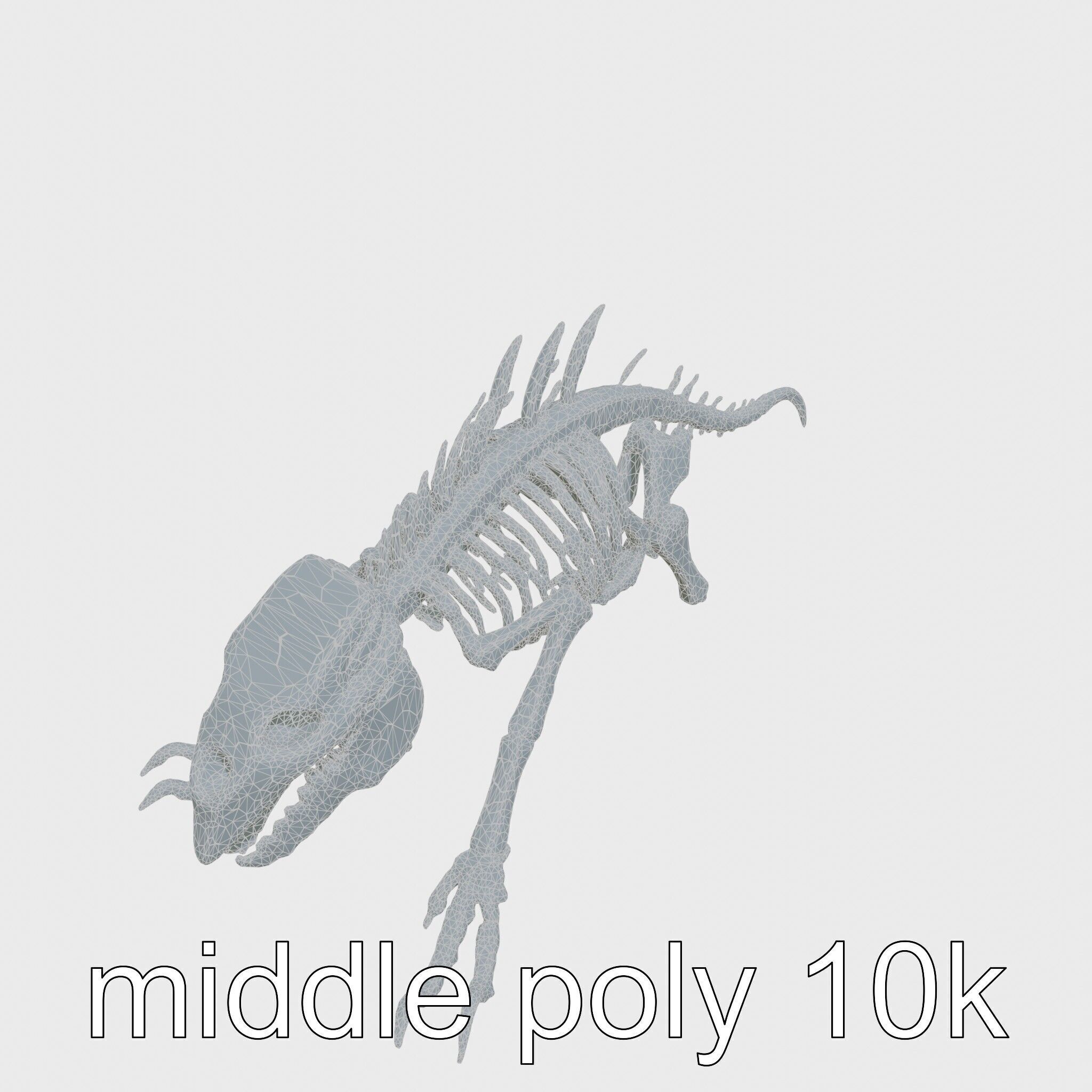 Cybernetic Dinosaur Skeleton with Laser Eyes Low-poly 3D model_26
