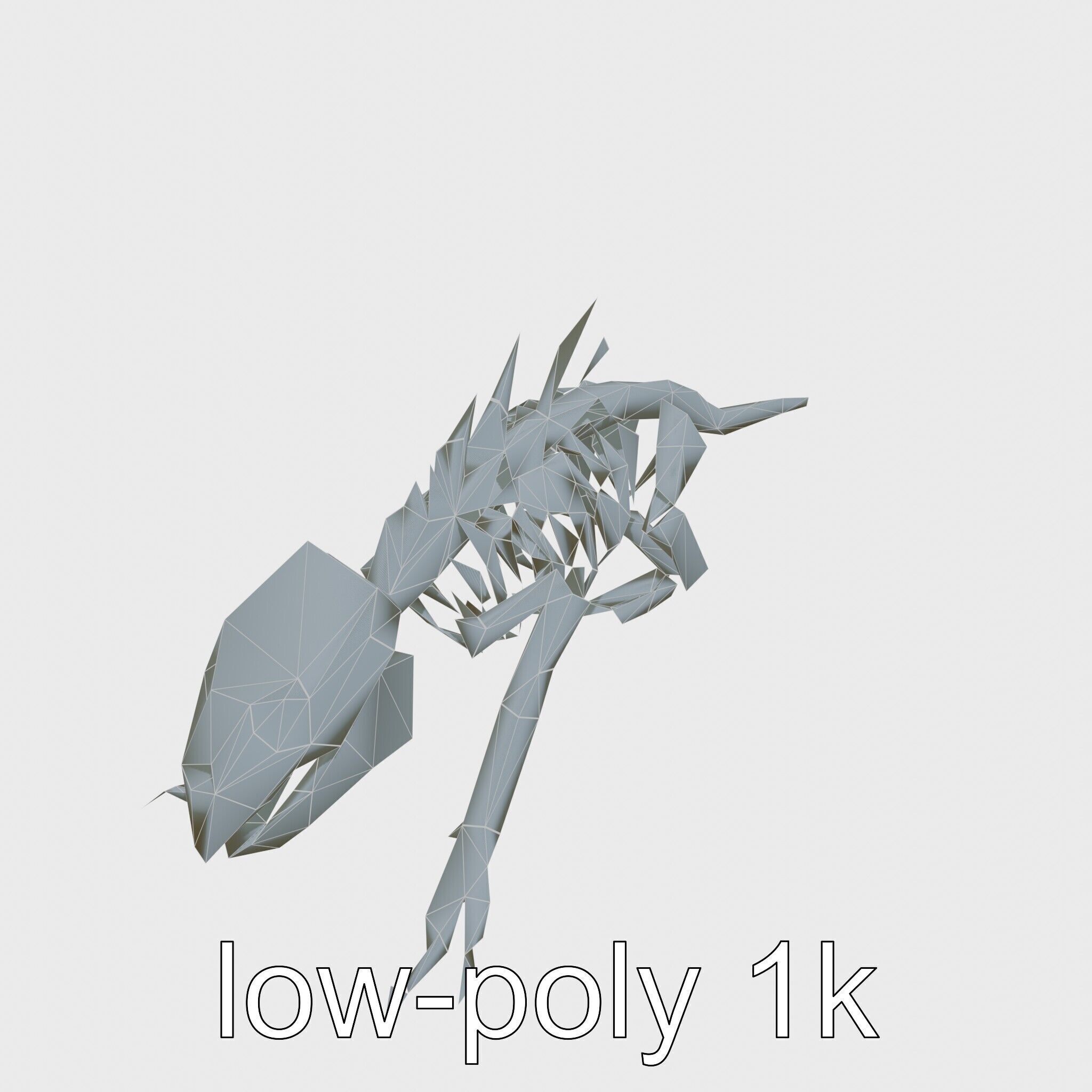 Cybernetic Dinosaur Skeleton with Laser Eyes Low-poly 3D model_18