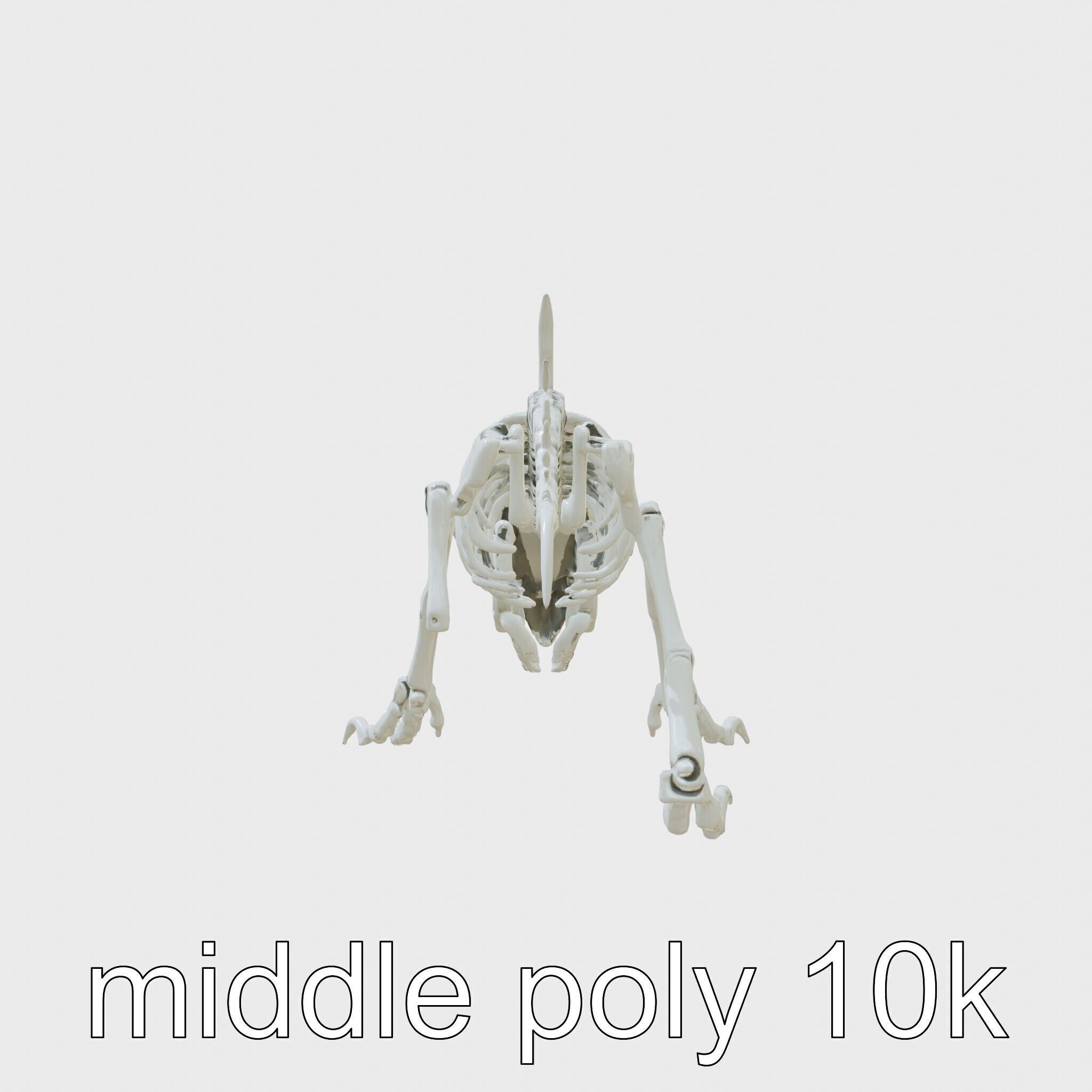 Cybernetic Dinosaur Skeleton with Laser Eyes Low-poly 3D model_2