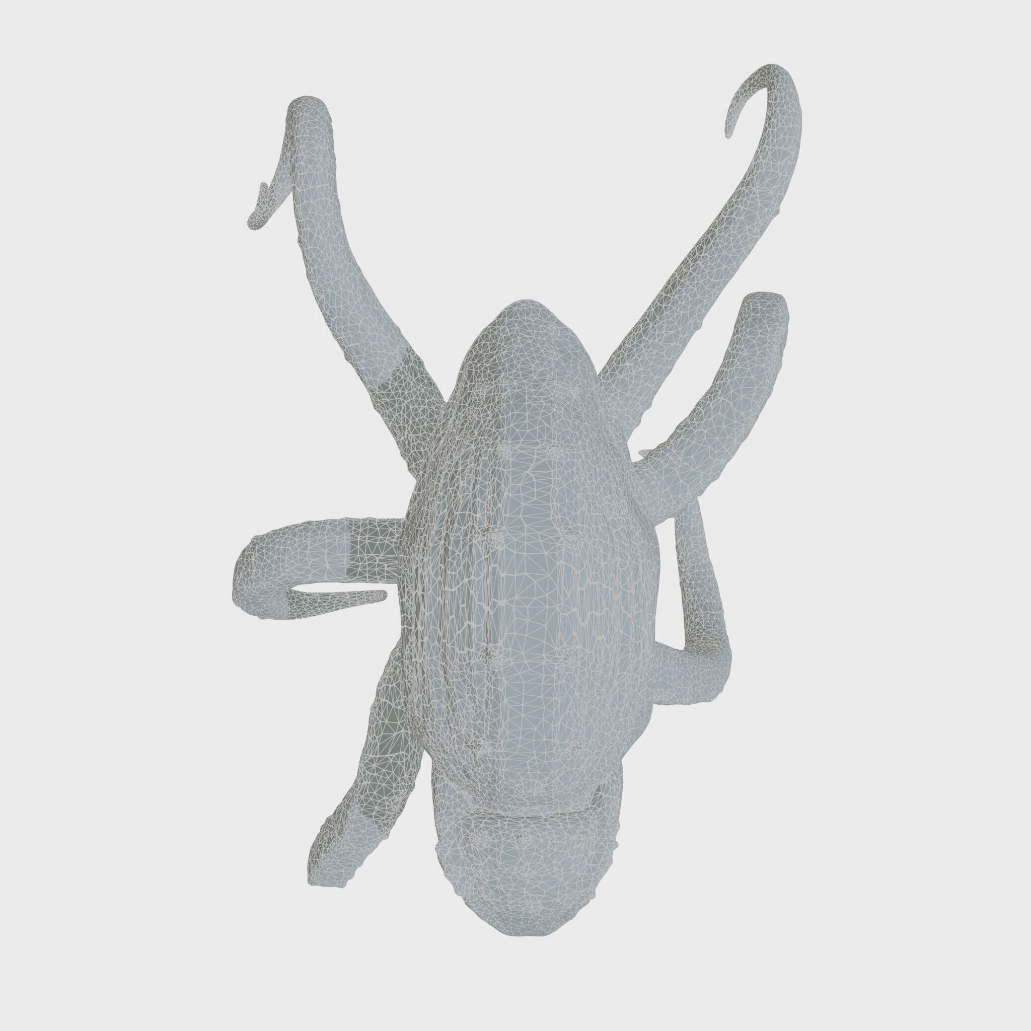 Bioluminescent Tentacle Creature with Multi-Limbed Body Low-poly 3D model_13