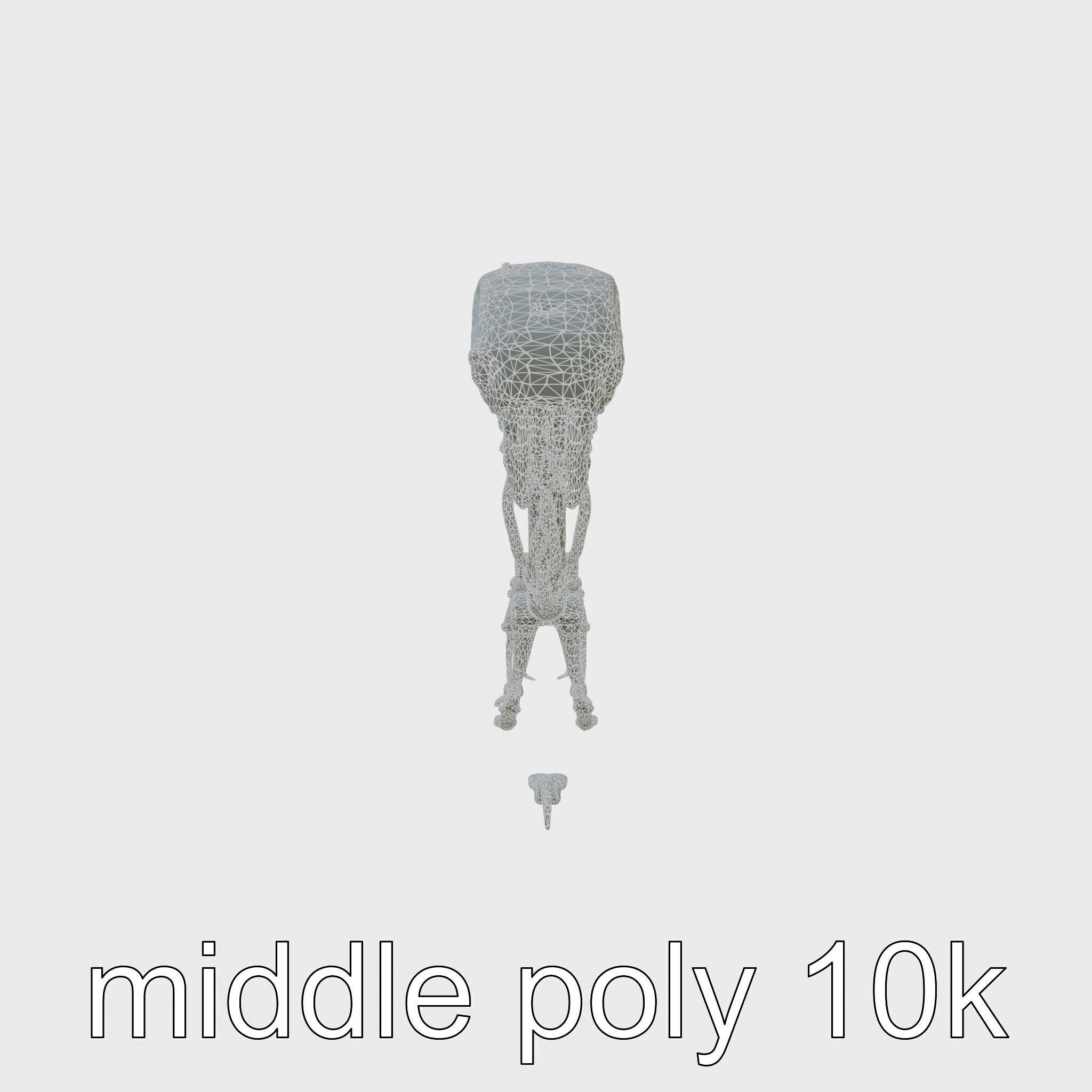 Cybernetic Creature with Mechanical Limbs and Red Eyes Low-poly 3D model_5