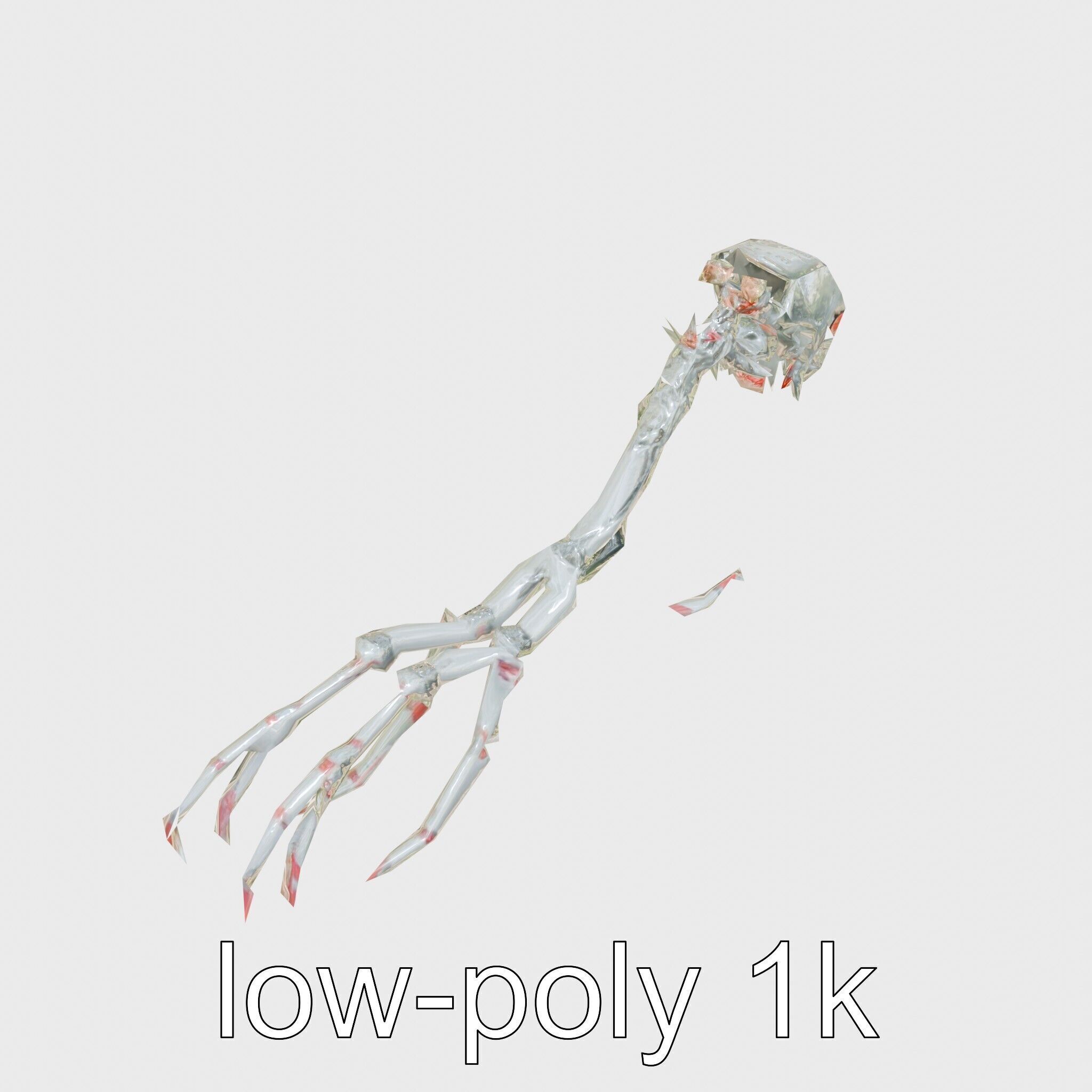 Cybernetic Creature with Mechanical Limbs and Red Eyes Low-poly 3D model_10