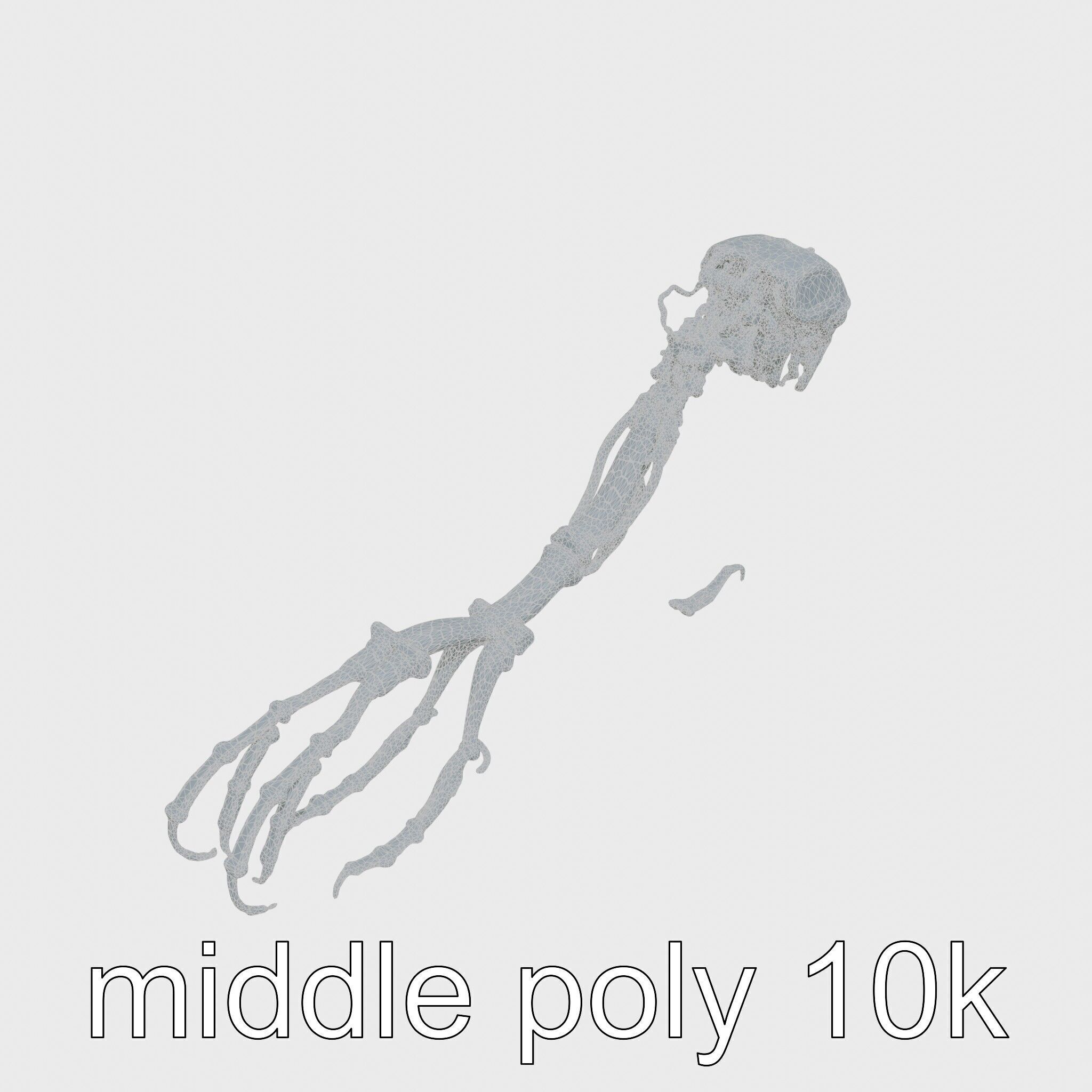 Cybernetic Creature with Mechanical Limbs and Red Eyes Low-poly 3D model_13