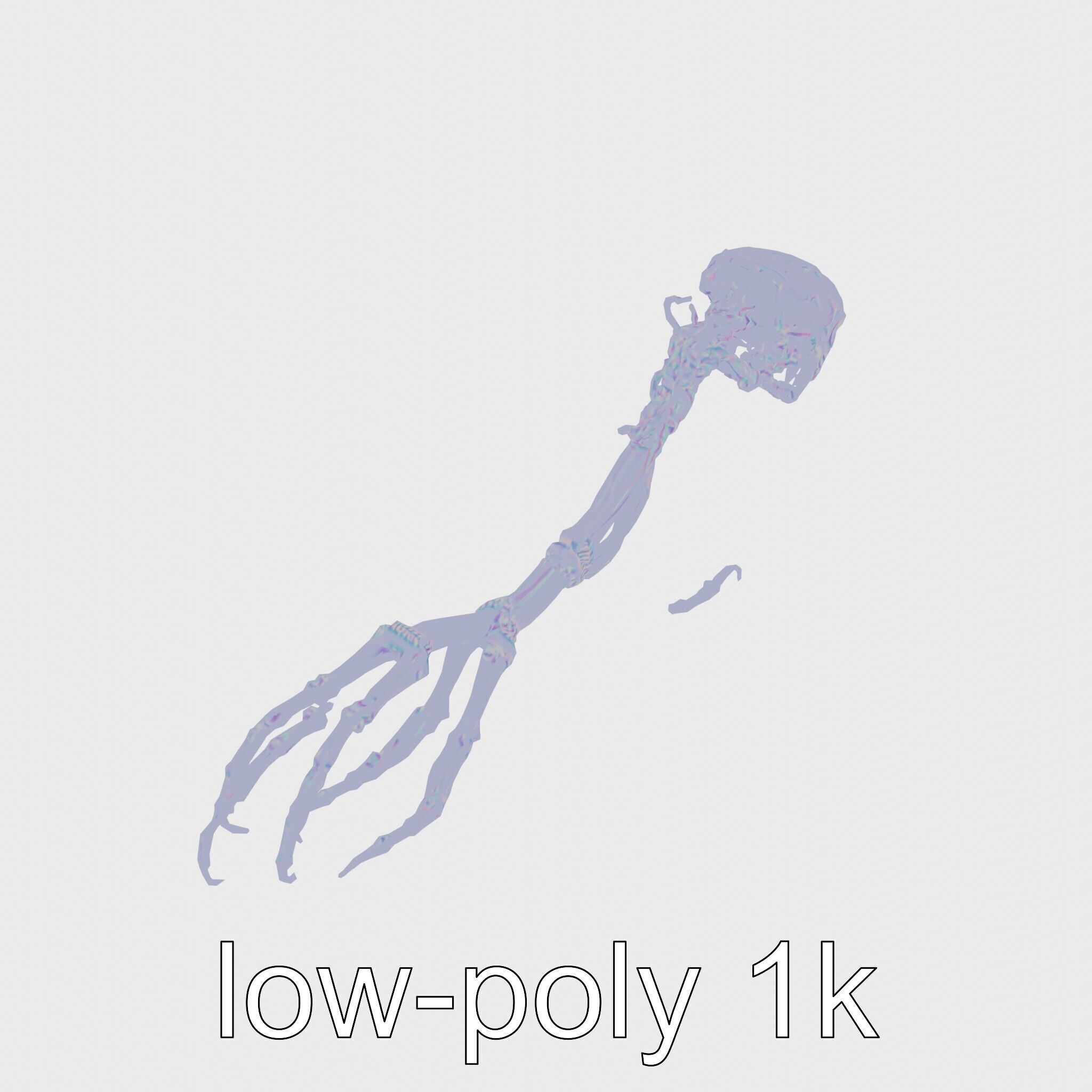 Cybernetic Creature with Mechanical Limbs and Red Eyes Low-poly 3D model_19