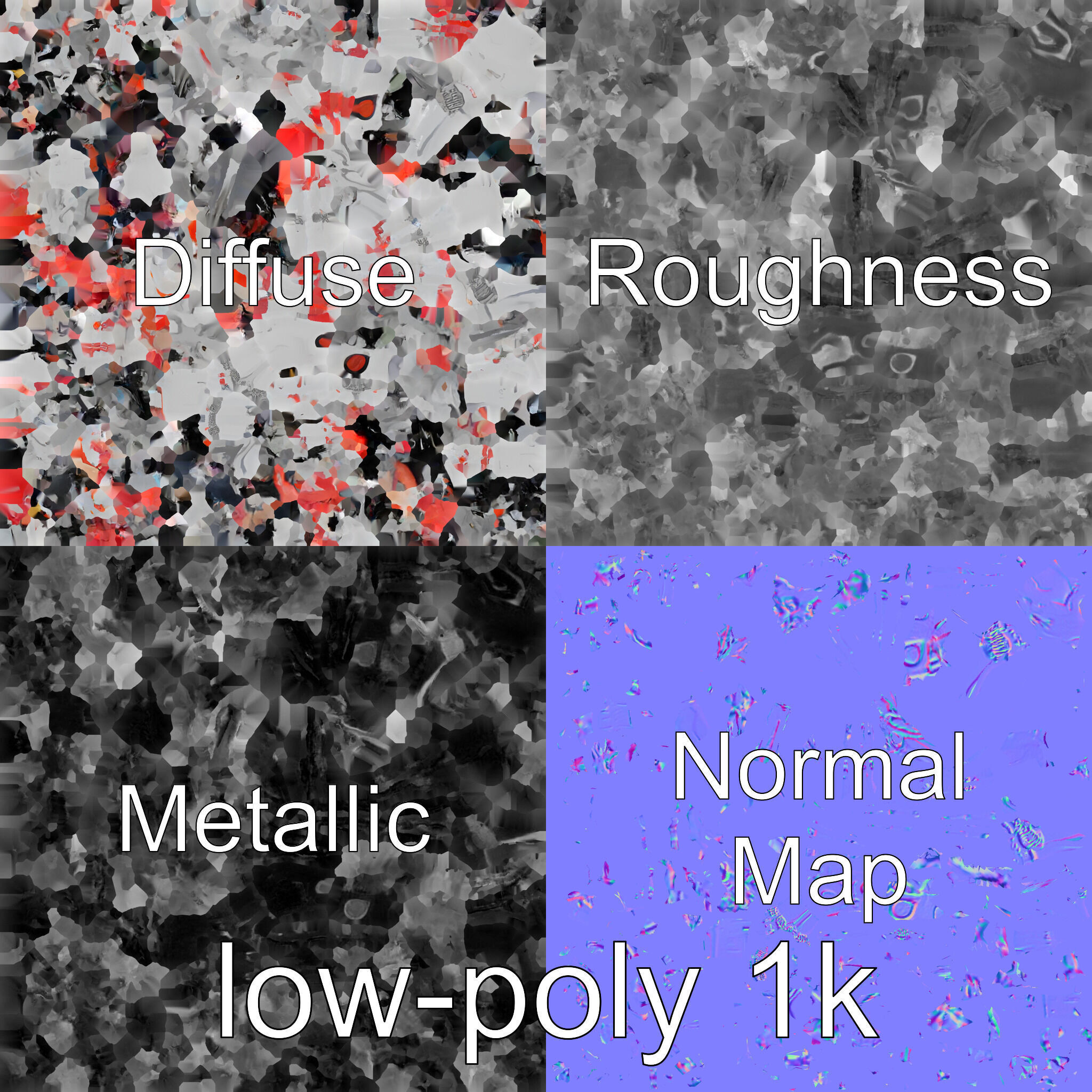 Cybernetic Creature with Mechanical Limbs and Red Eyes Low-poly 3D model_30