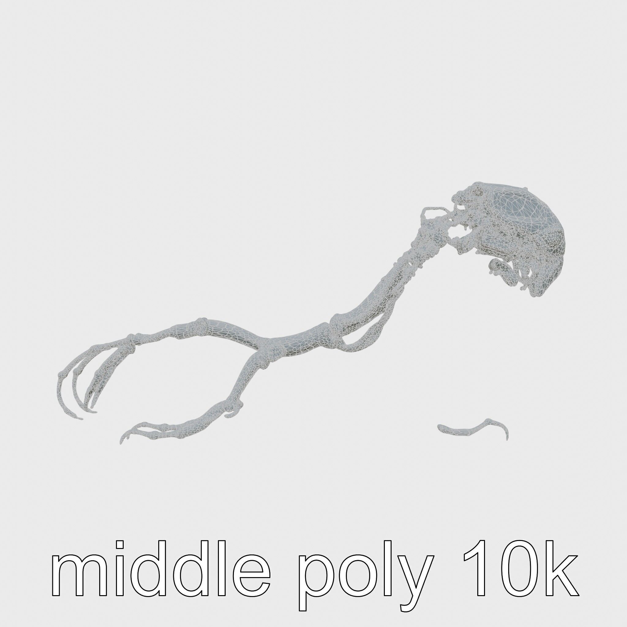 Cybernetic Creature with Mechanical Limbs and Red Eyes Low-poly 3D model_14