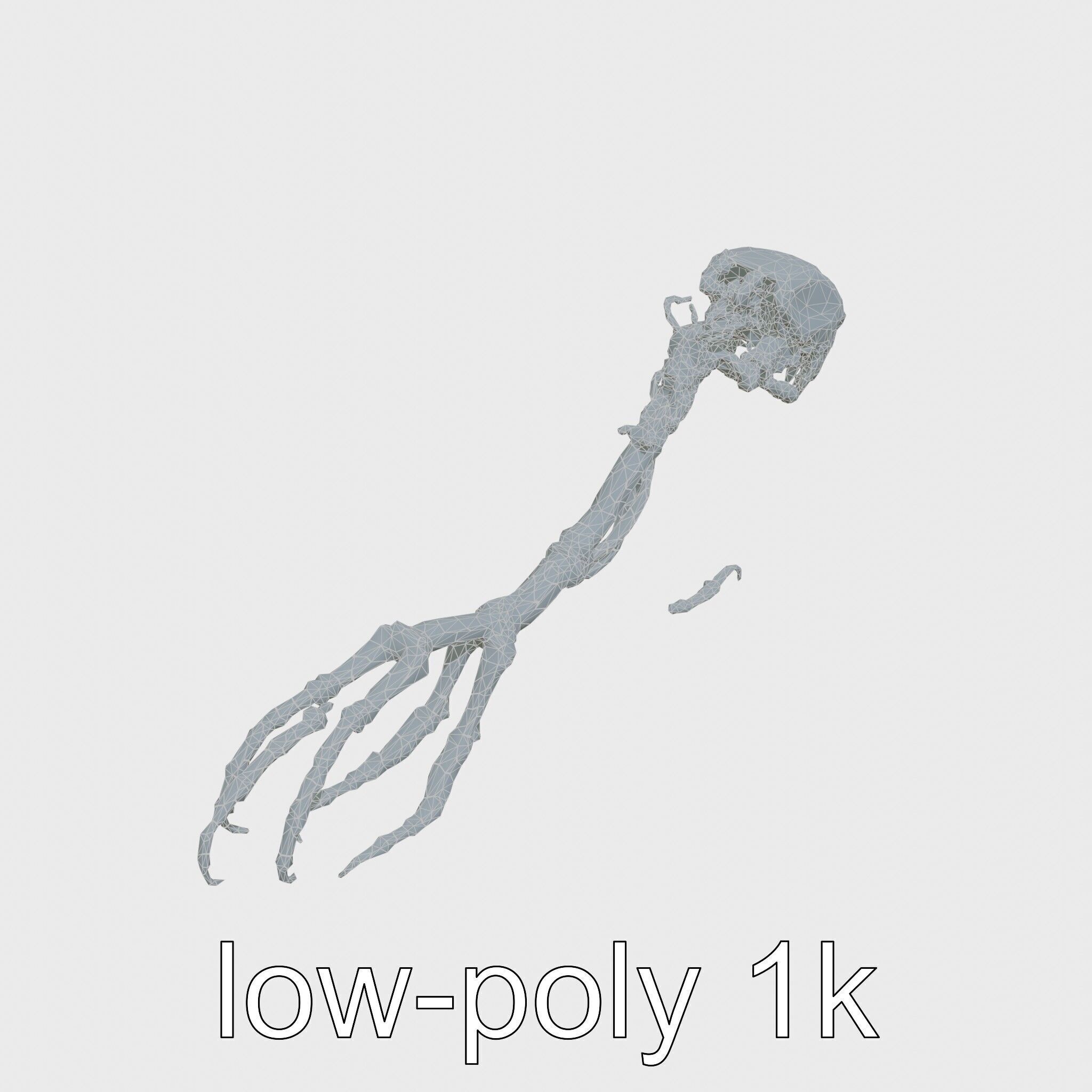 Cybernetic Creature with Mechanical Limbs and Red Eyes Low-poly 3D model_27