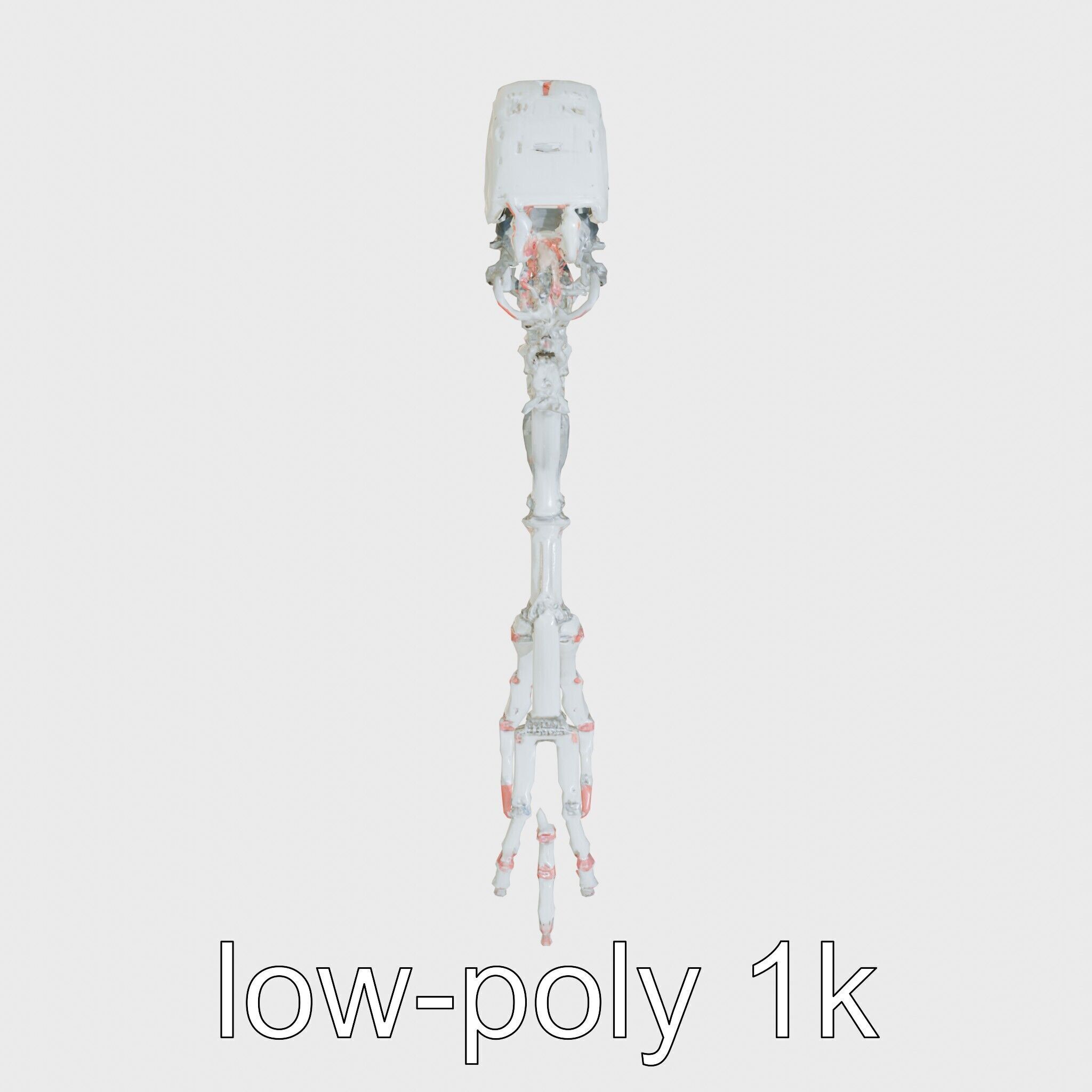 Cybernetic Creature with Mechanical Limbs and Red Eyes Low-poly 3D model_9