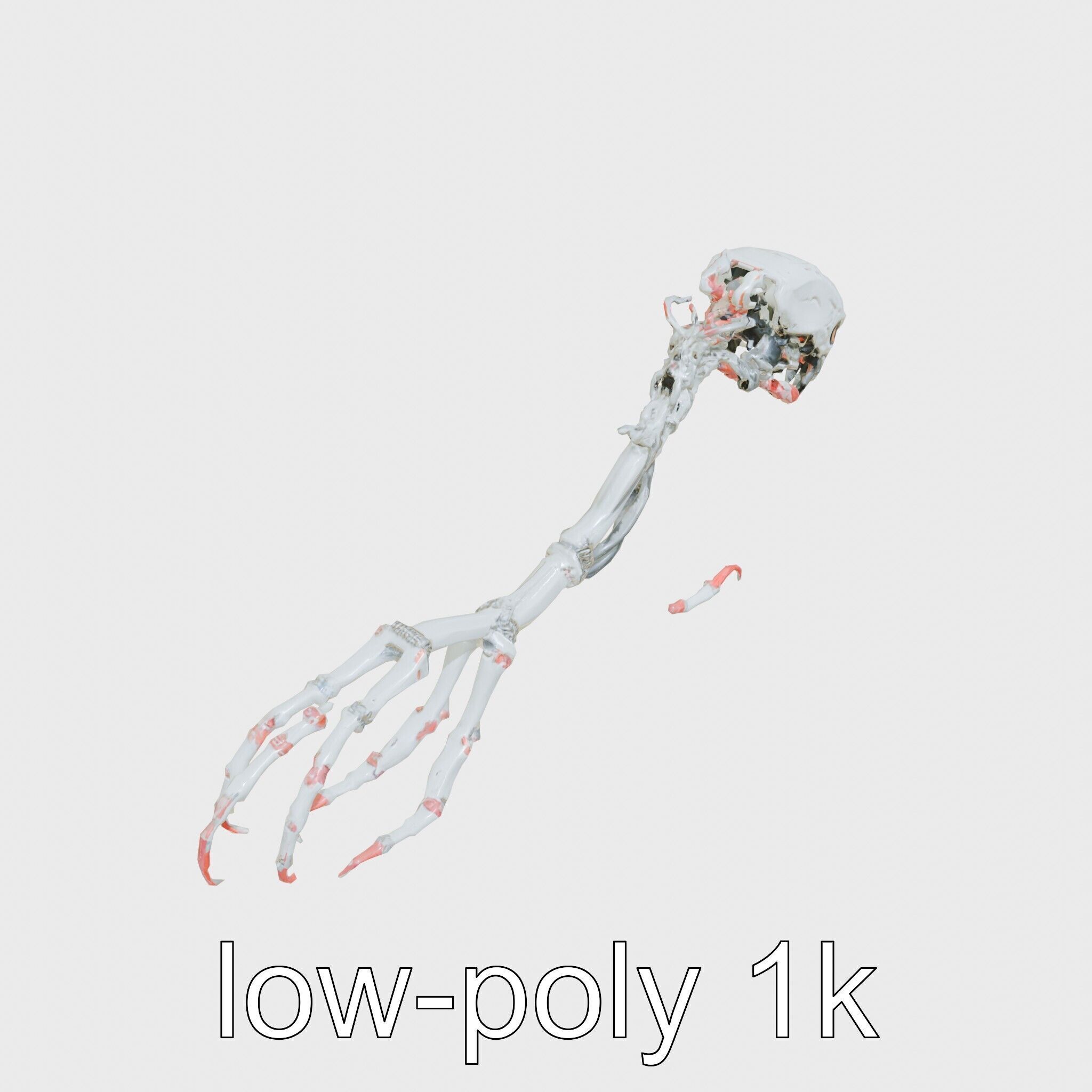 Cybernetic Creature with Mechanical Limbs and Red Eyes Low-poly 3D model_28