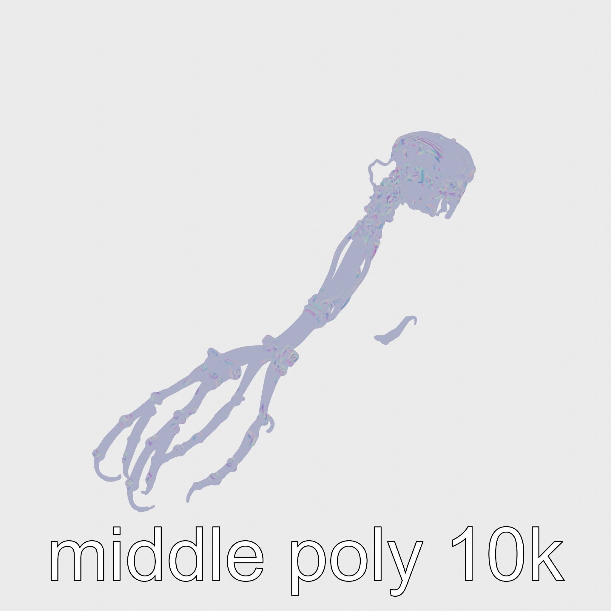 Cybernetic Creature with Mechanical Limbs and Red Eyes Low-poly 3D model_21