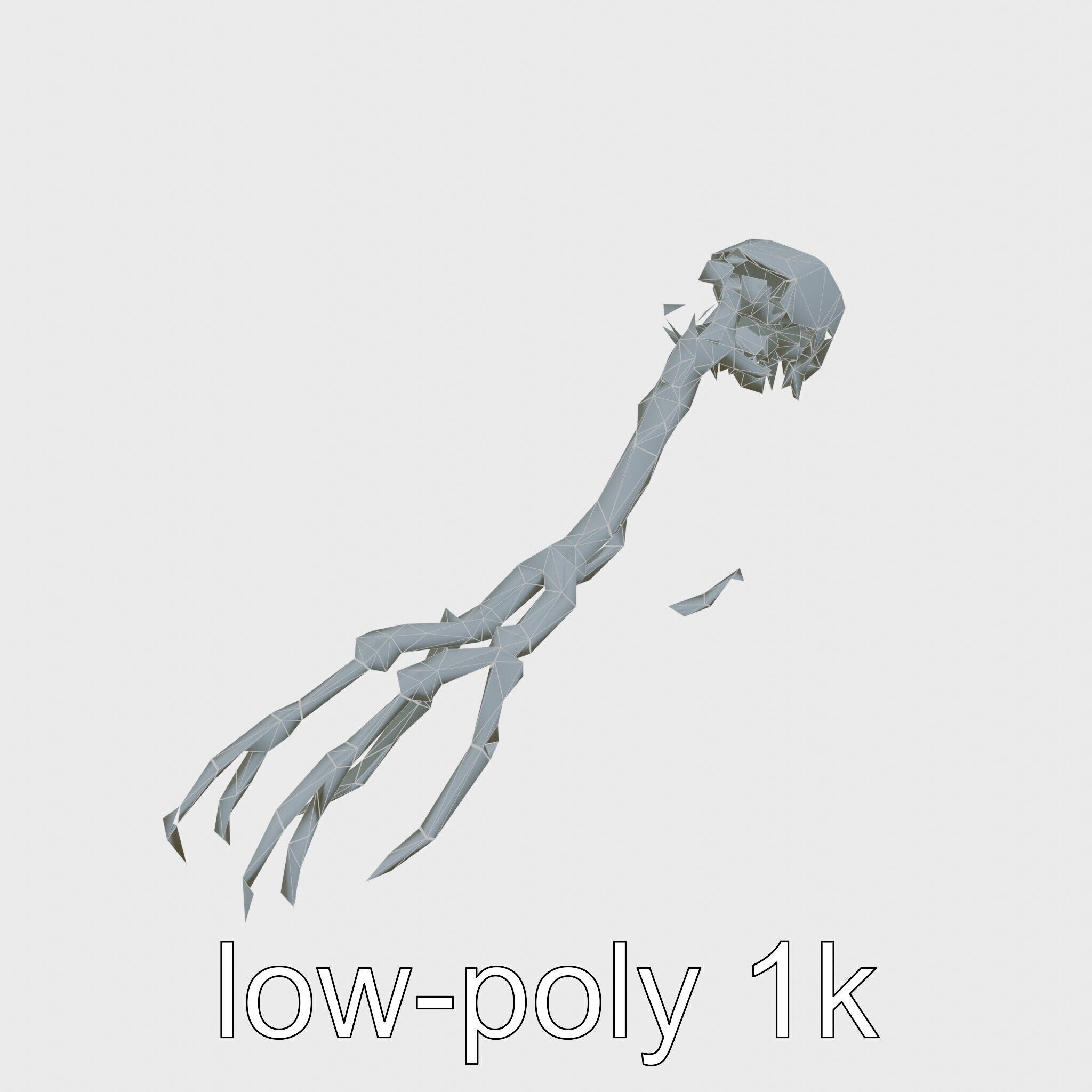 Cybernetic Creature with Mechanical Limbs and Red Eyes Low-poly 3D model_16