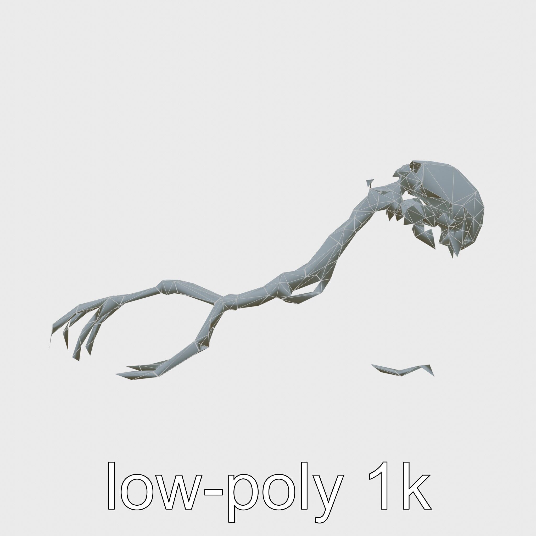 Cybernetic Creature with Mechanical Limbs and Red Eyes Low-poly 3D model_11