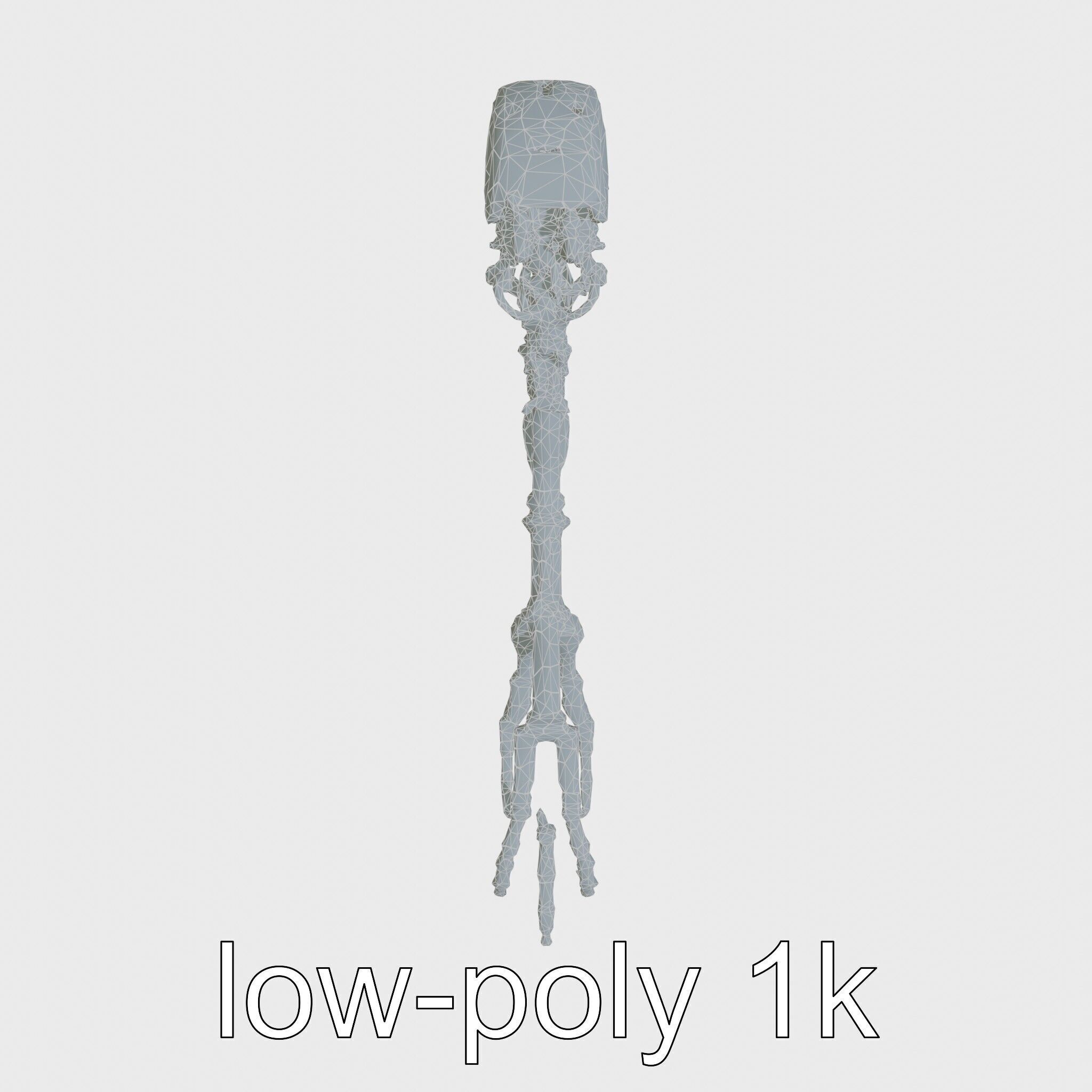 Cybernetic Creature with Mechanical Limbs and Red Eyes Low-poly 3D model_24